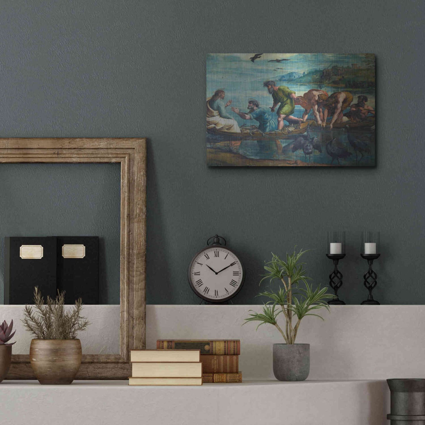 Luxe Metal Art 'The Miraculous Draught of Fishes' by Raphael, Metal Wall Art,16x12