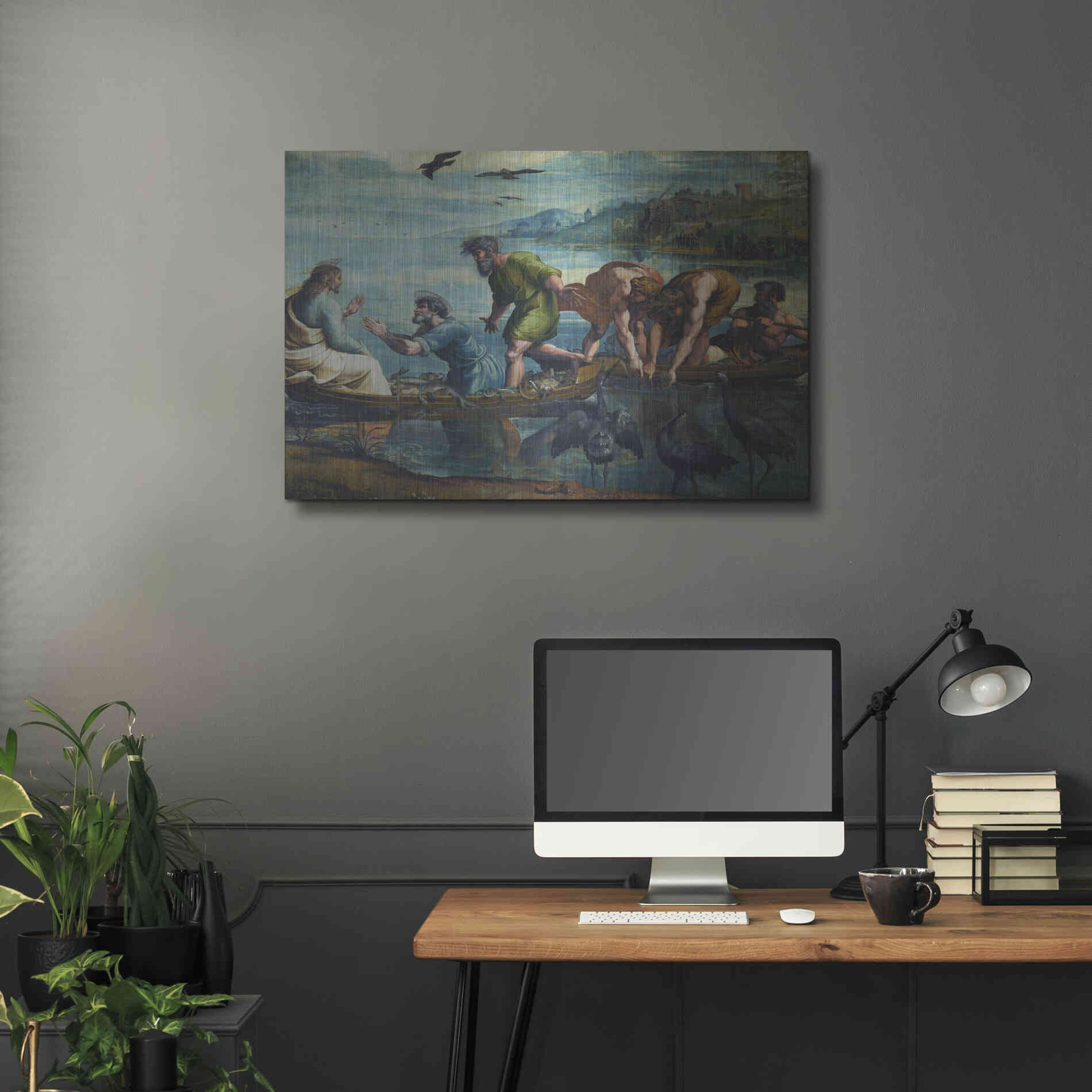 Luxe Metal Art 'The Miraculous Draught of Fishes' by Raphael, Metal Wall Art,36x24