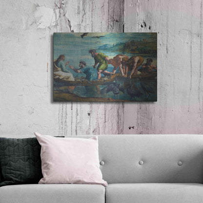 Luxe Metal Art 'The Miraculous Draught of Fishes' by Raphael, Metal Wall Art,36x24