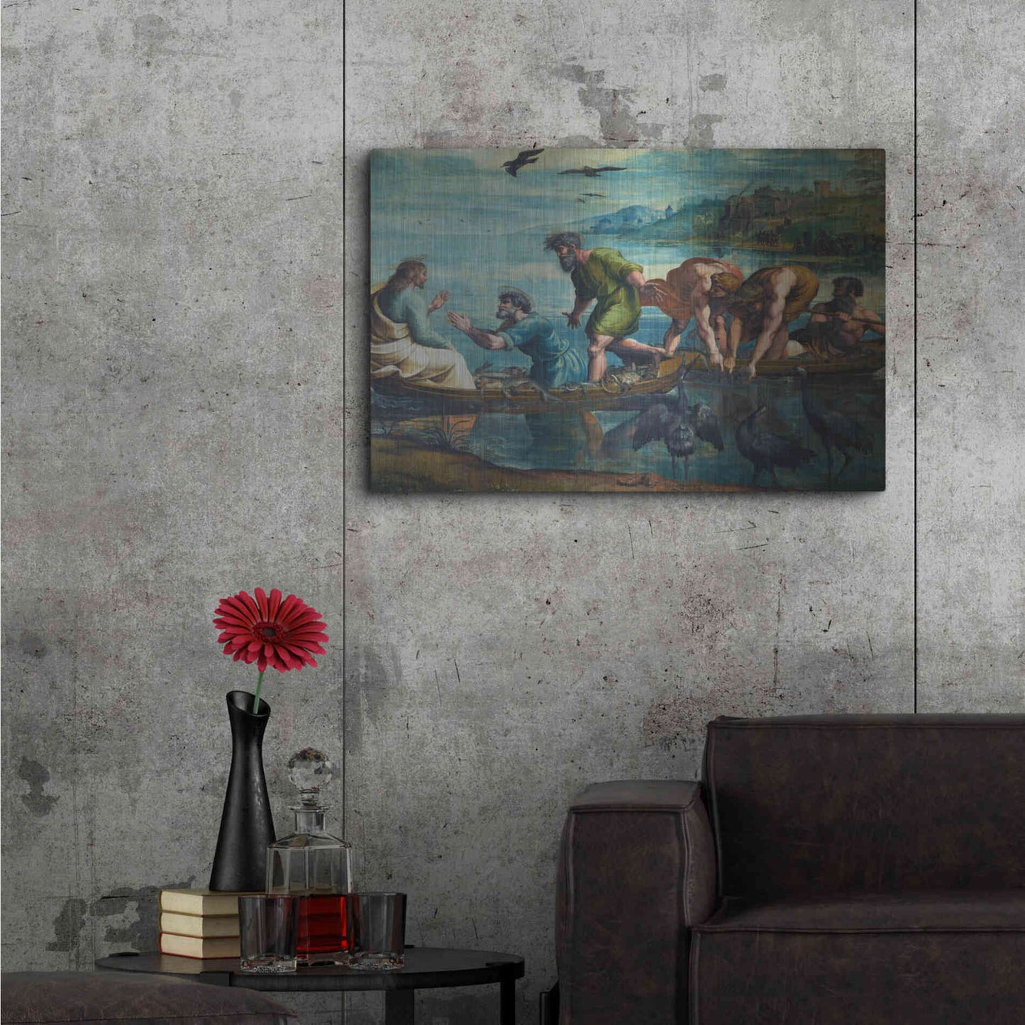 Luxe Metal Art 'The Miraculous Draught of Fishes' by Raphael, Metal Wall Art,36x24