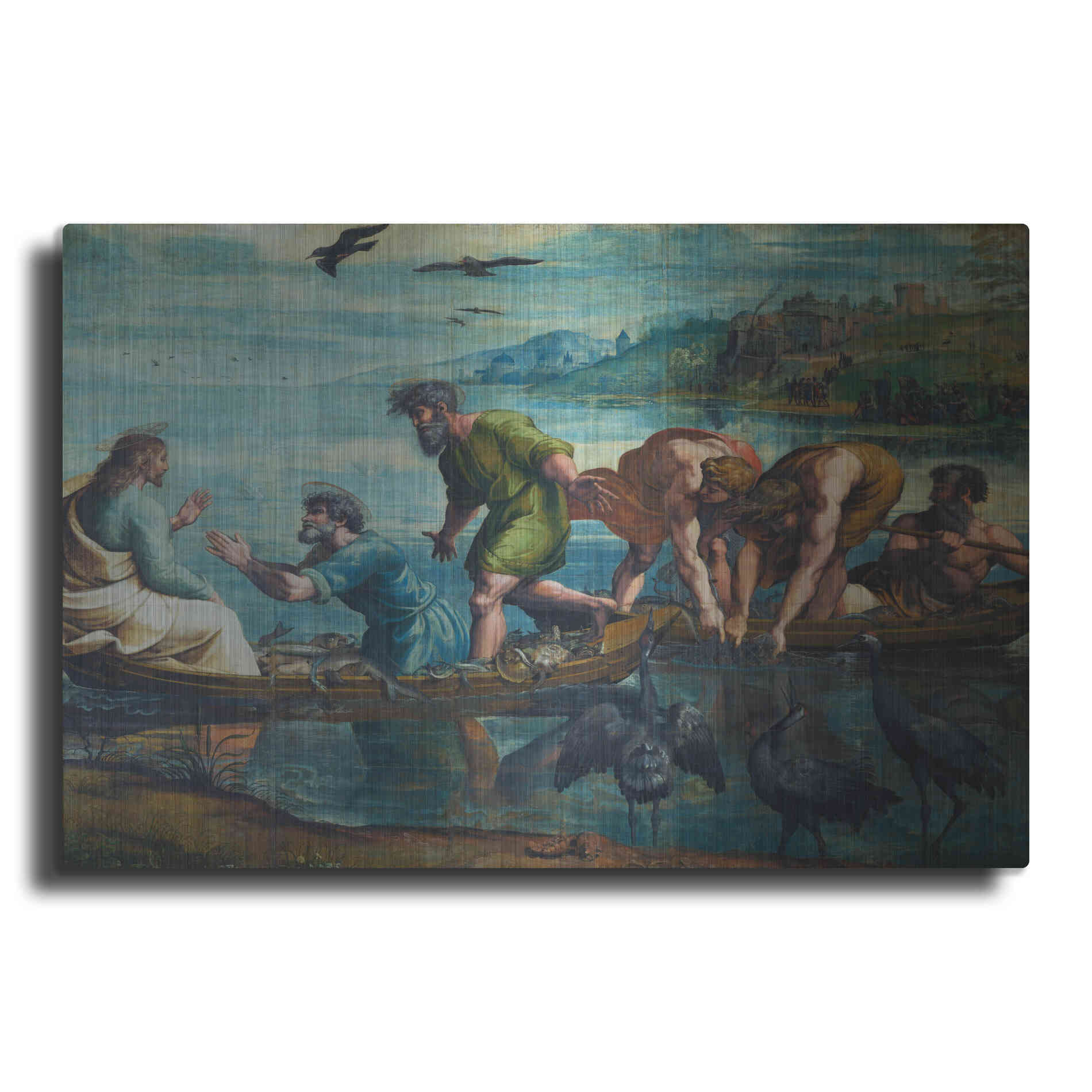 Luxe Metal Art 'The Miraculous Draught of Fishes' by Raphael, Metal Wall Art