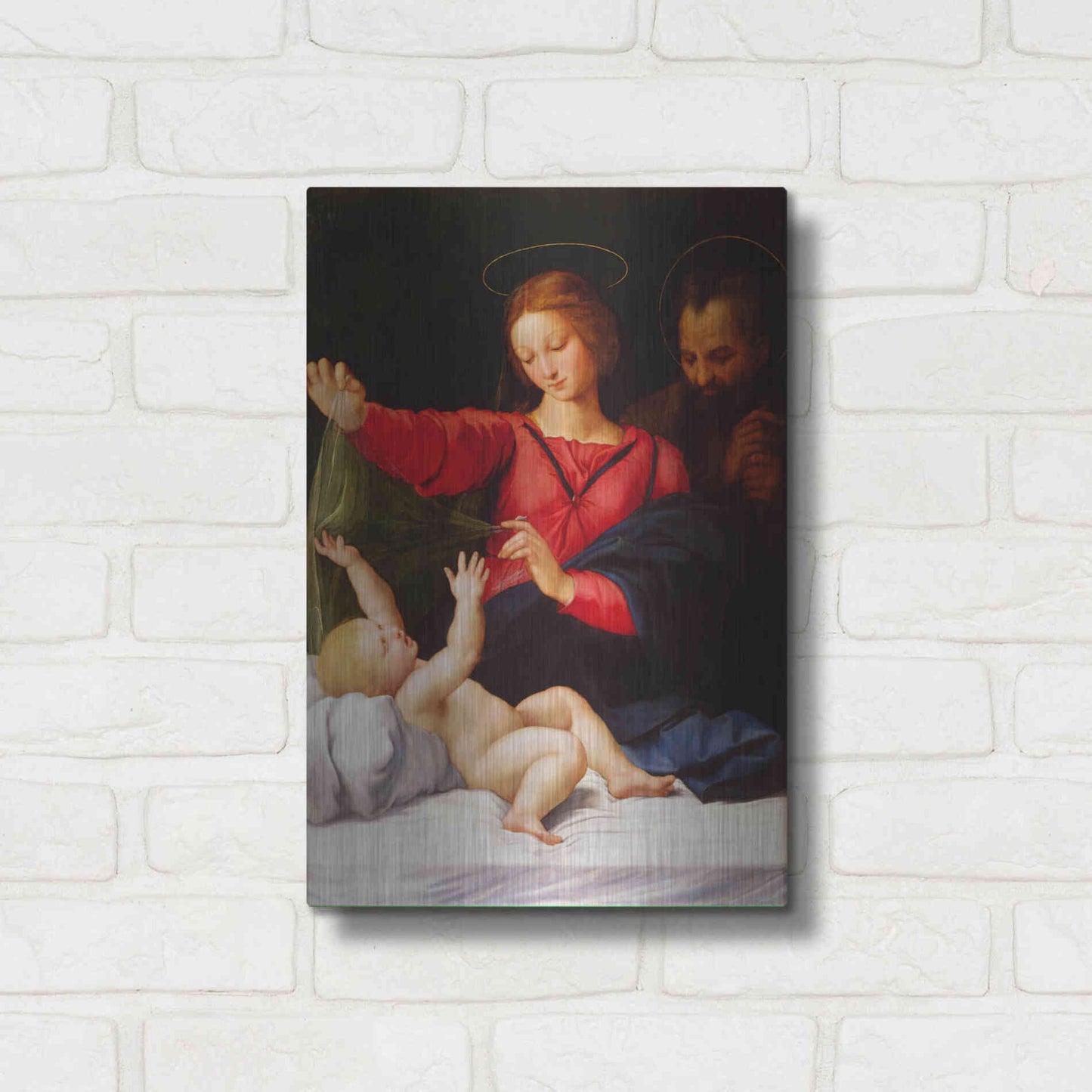Luxe Metal Art 'Madonna of Loreto' by Raphael, Metal Wall Art,12x16