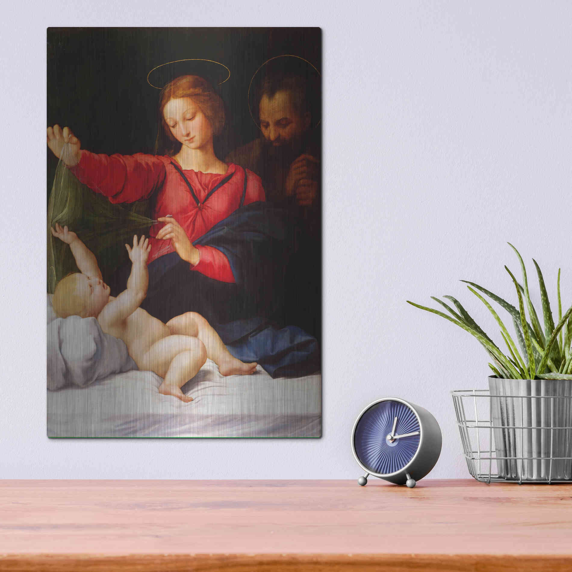 Luxe Metal Art 'Madonna of Loreto' by Raphael, Metal Wall Art,12x16