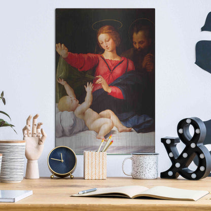 Luxe Metal Art 'Madonna of Loreto' by Raphael, Metal Wall Art,12x16