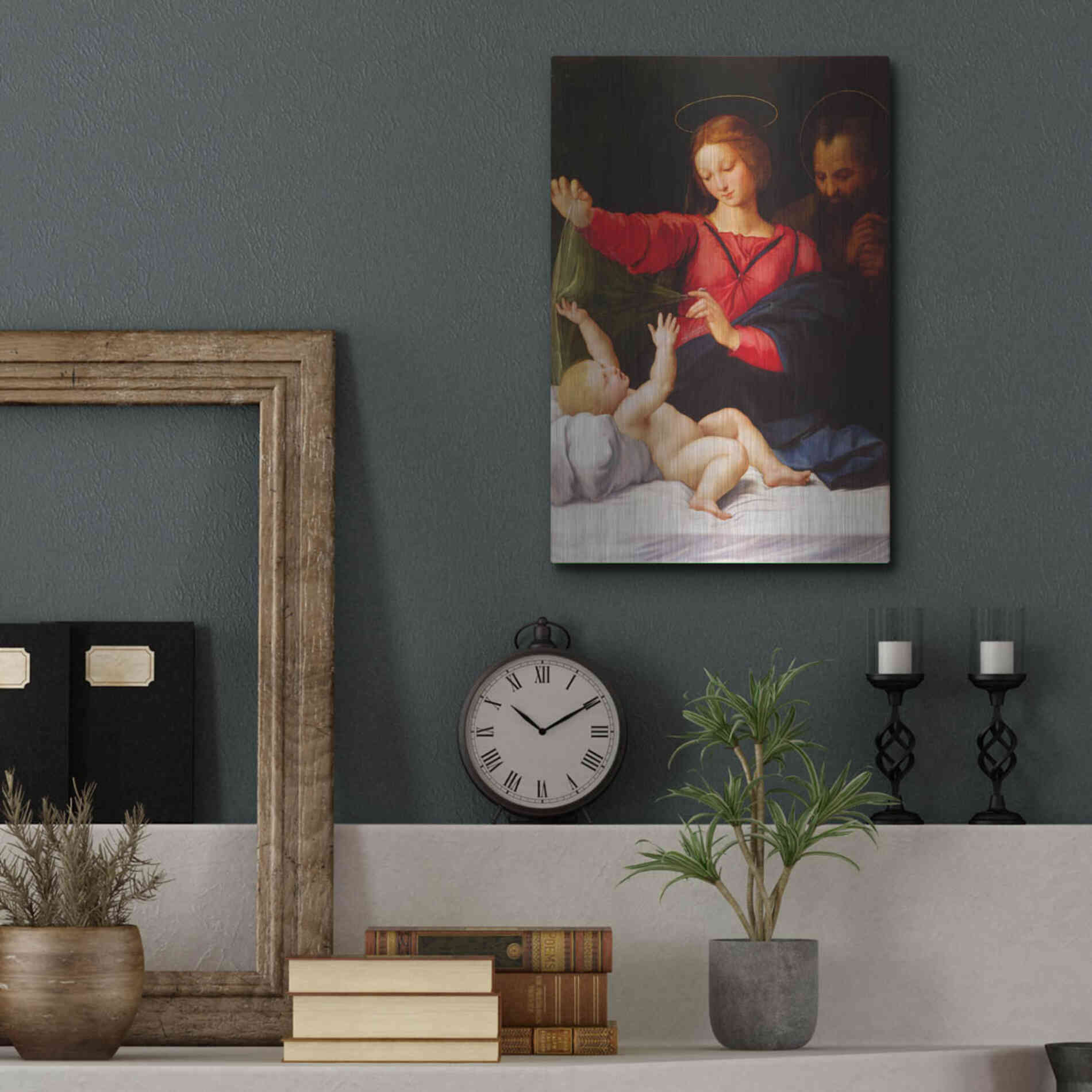 Luxe Metal Art 'Madonna of Loreto' by Raphael, Metal Wall Art,12x16