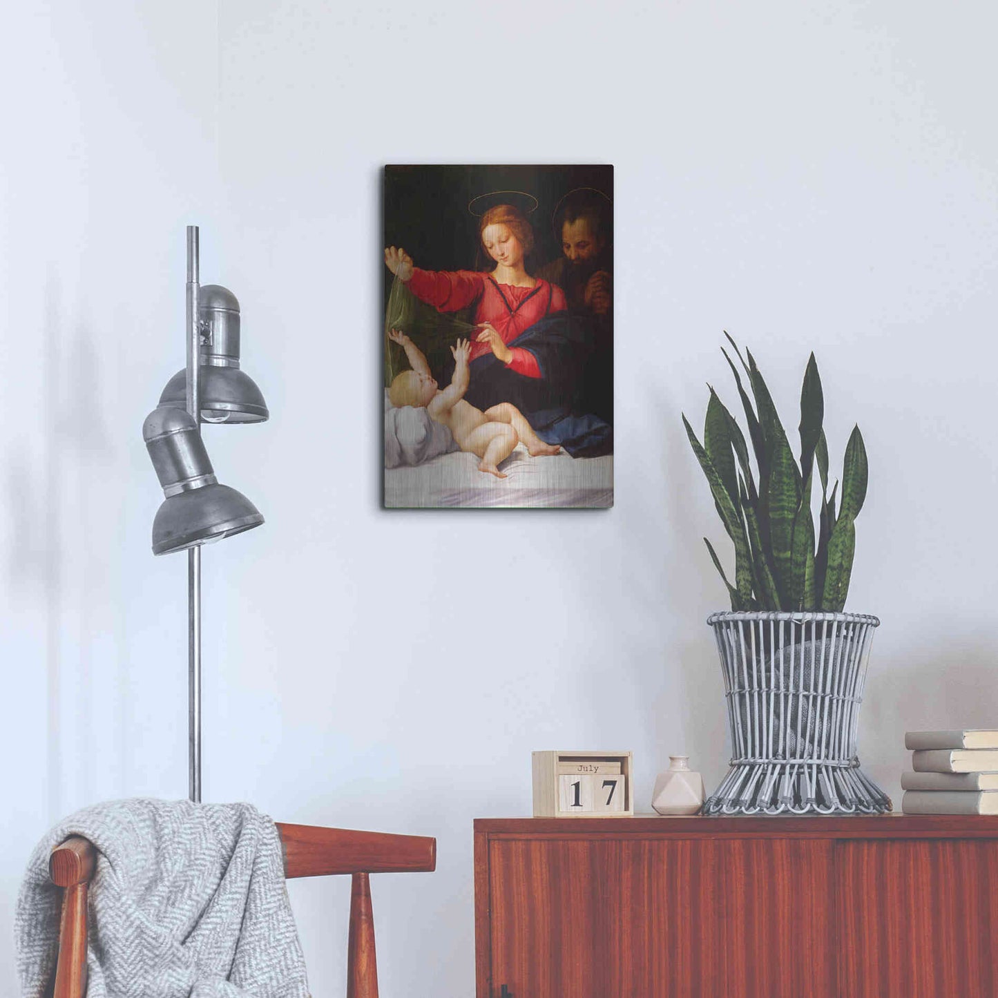 Luxe Metal Art 'Madonna of Loreto' by Raphael, Metal Wall Art,16x24