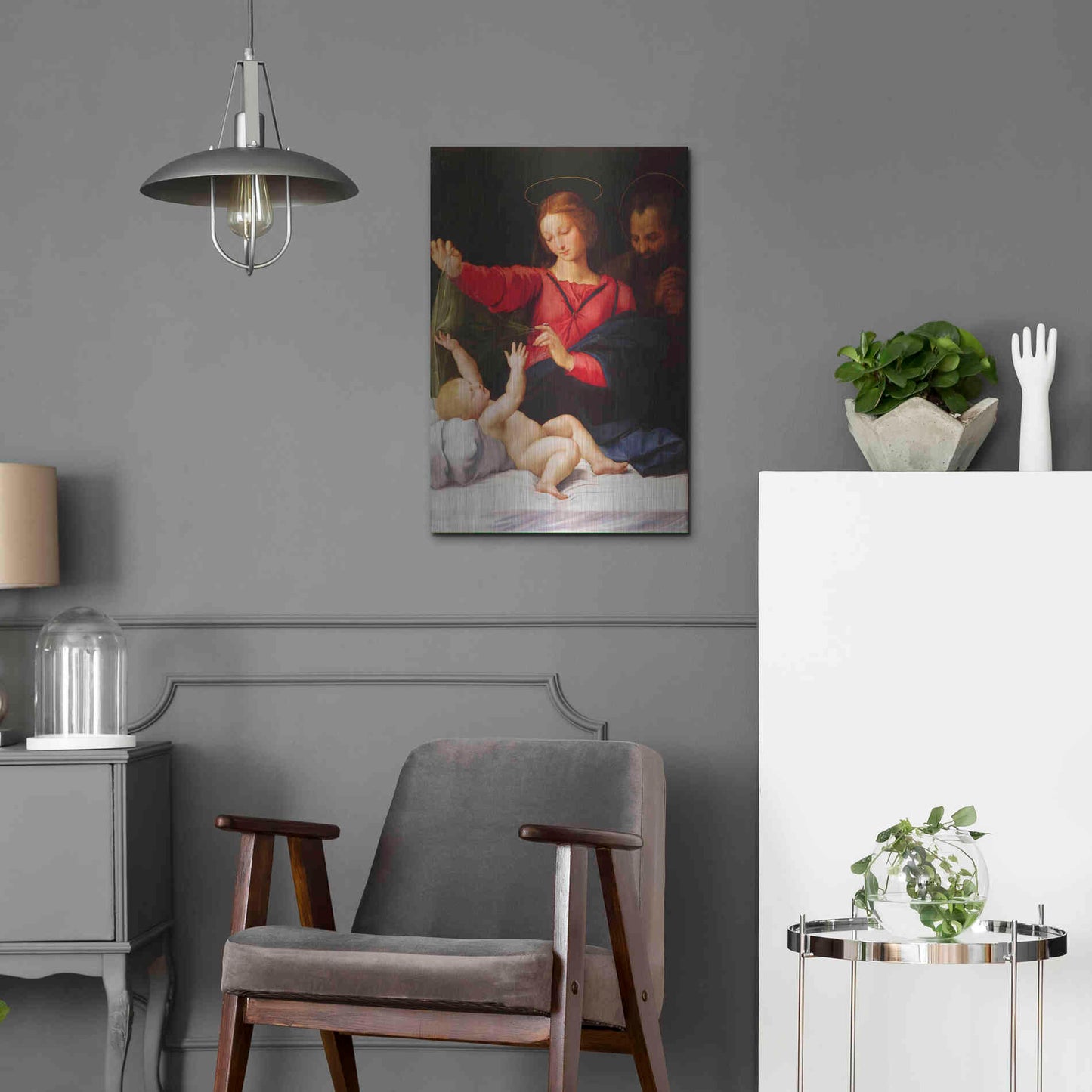 Luxe Metal Art 'Madonna of Loreto' by Raphael, Metal Wall Art,16x24