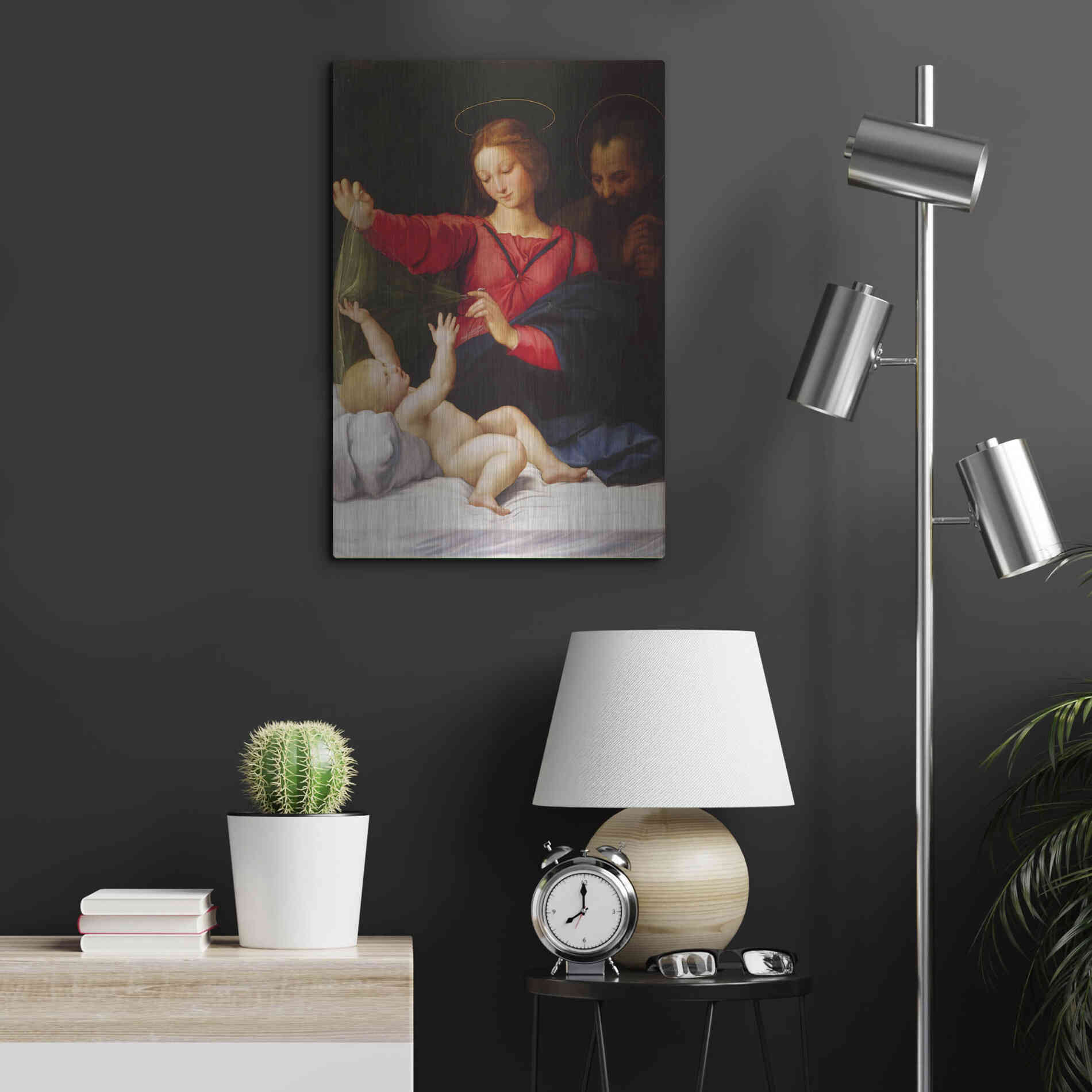 Luxe Metal Art 'Madonna of Loreto' by Raphael, Metal Wall Art,16x24