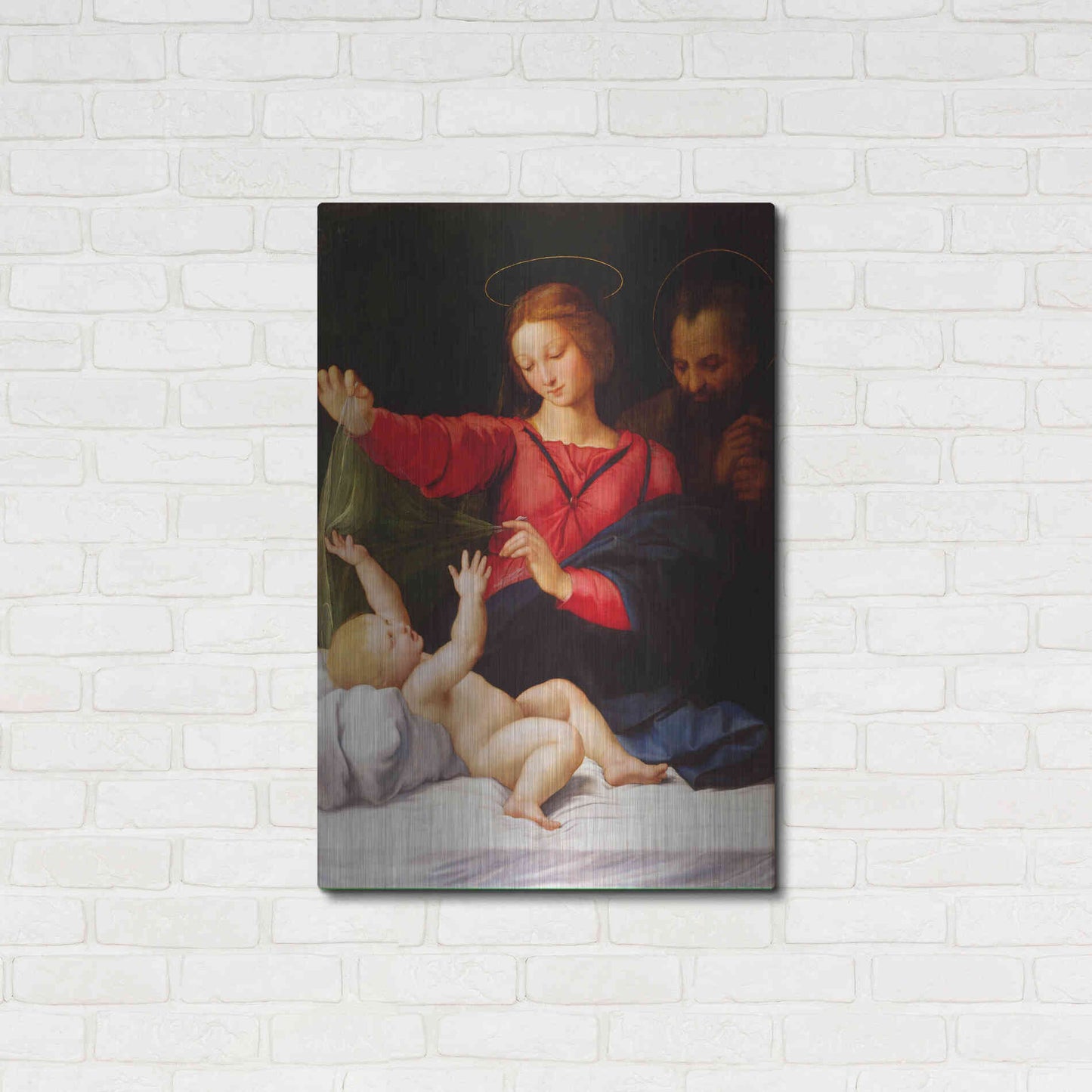 Luxe Metal Art 'Madonna of Loreto' by Raphael, Metal Wall Art,24x36