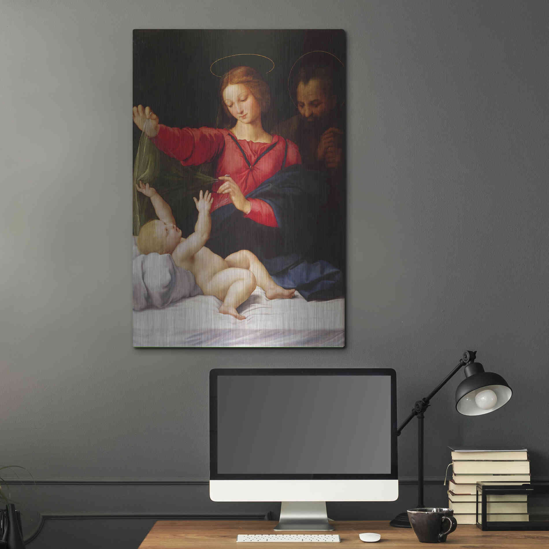 Luxe Metal Art 'Madonna of Loreto' by Raphael, Metal Wall Art,24x36