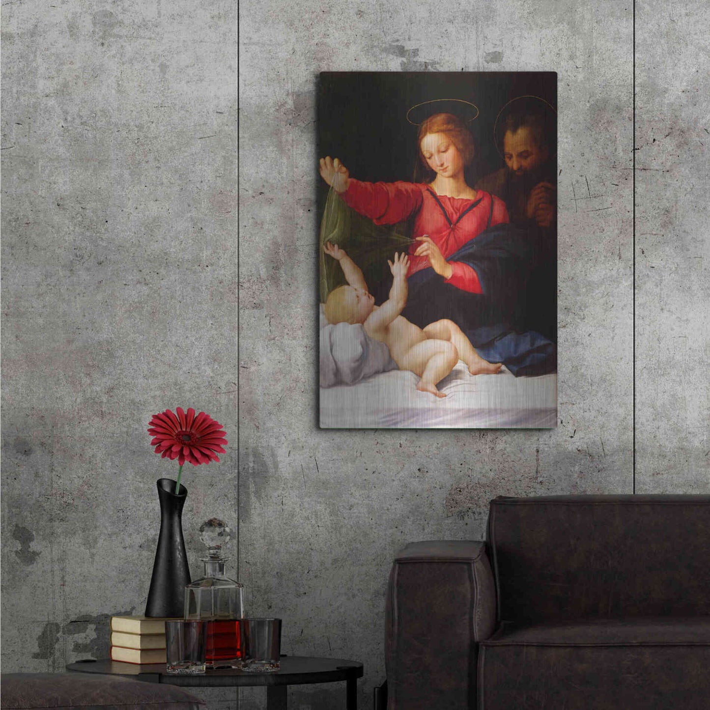 Luxe Metal Art 'Madonna of Loreto' by Raphael, Metal Wall Art,24x36