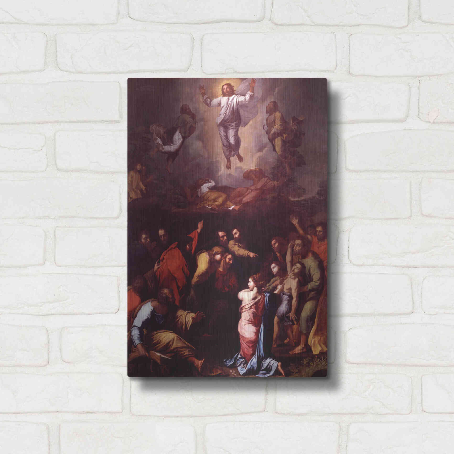 Luxe Metal Art 'The Transfiguration' by Raphael, Metal Wall Art,12x16