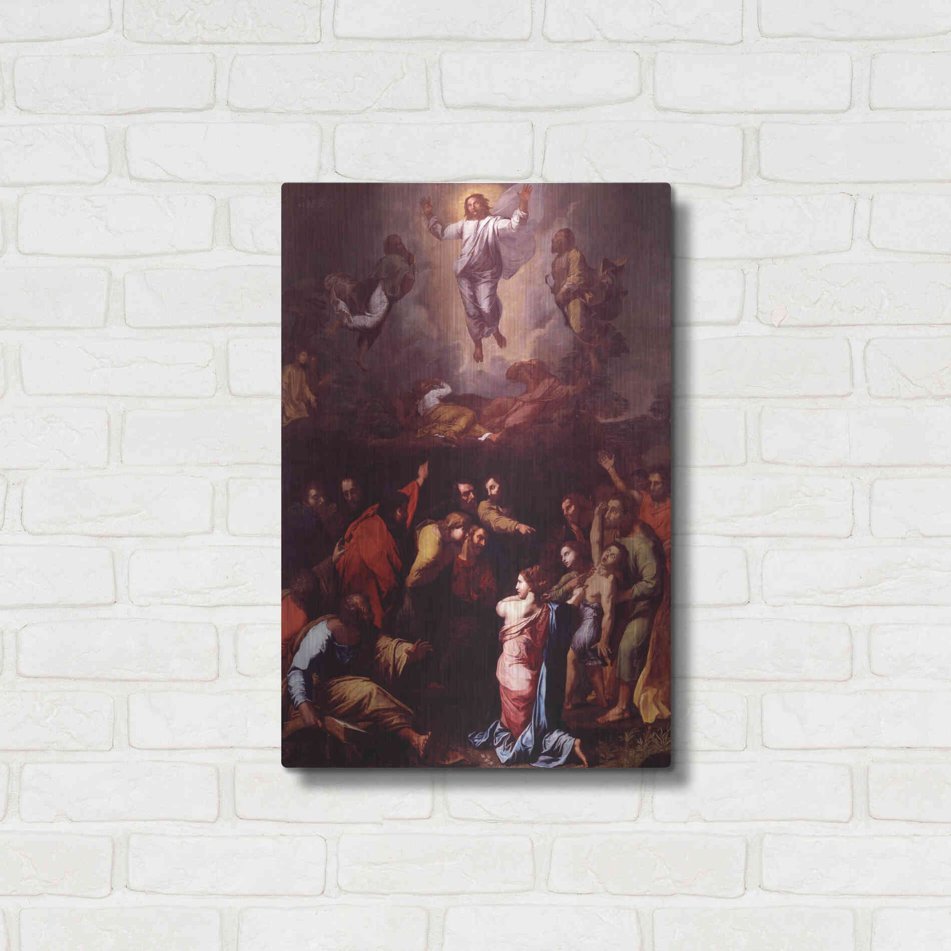 Luxe Metal Art 'The Transfiguration' by Raphael, Metal Wall Art,16x24
