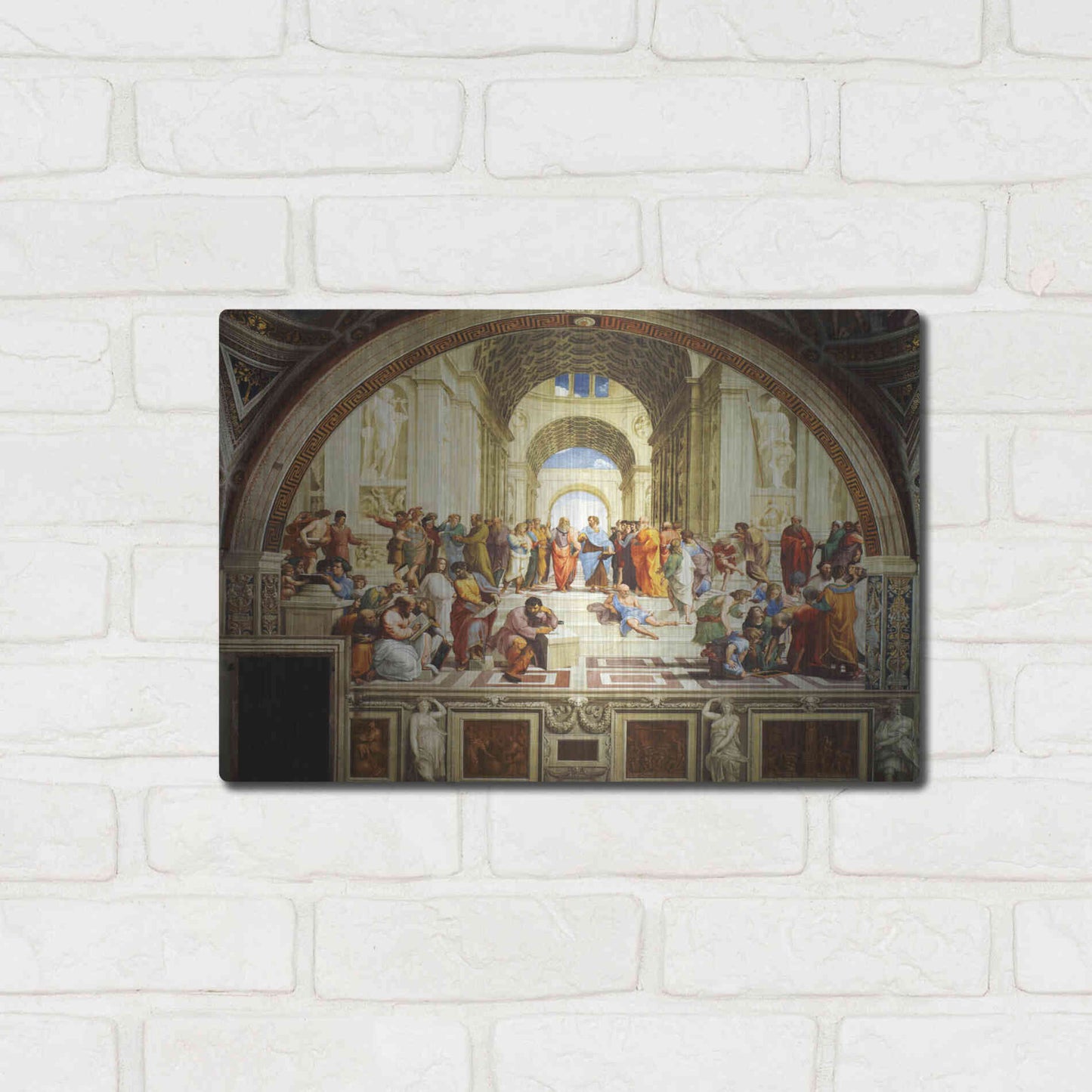 Luxe Metal Art 'The School of Athens' by Raphael, Metal Wall Art,16x12