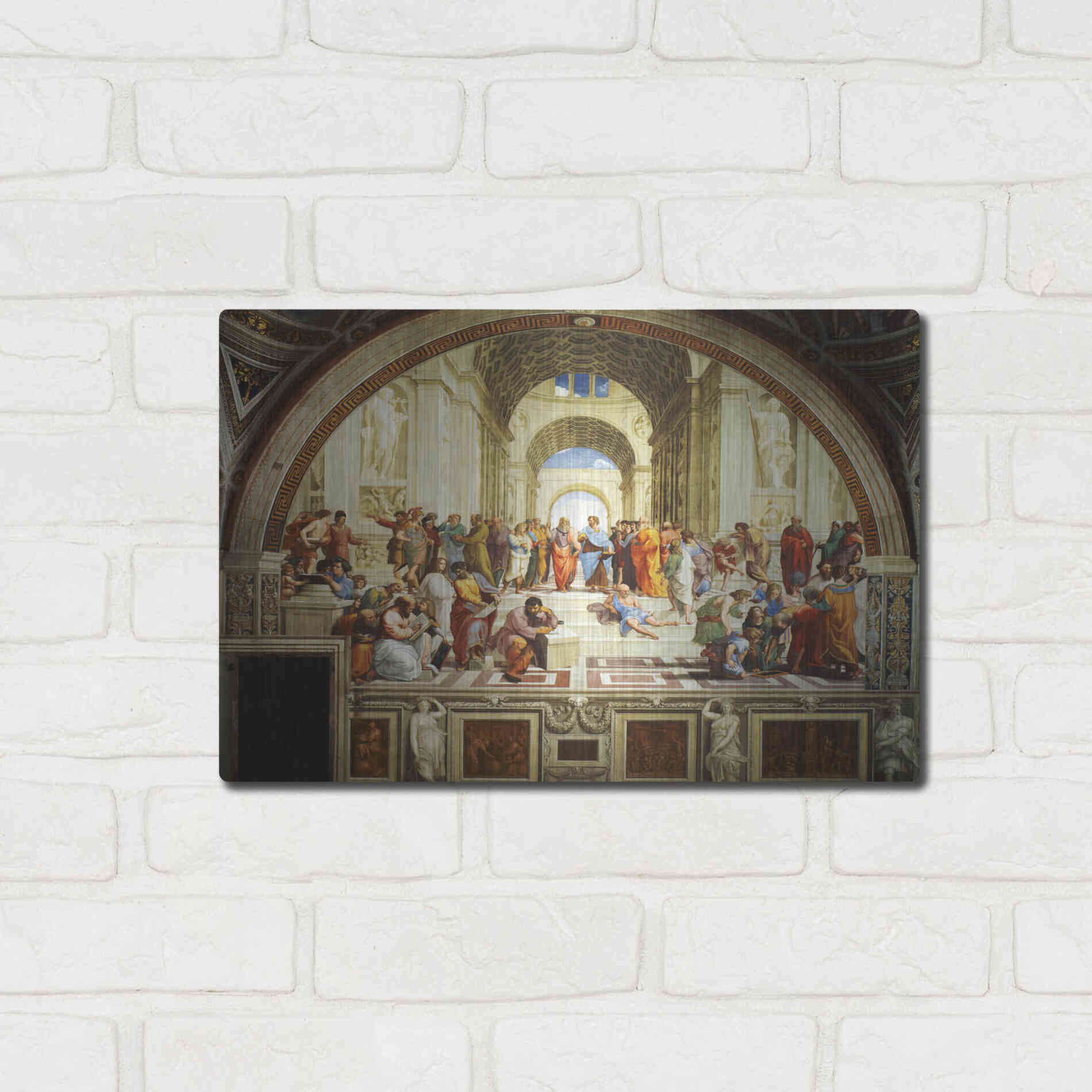 Luxe Metal Art 'The School of Athens' by Raphael, Metal Wall Art,16x12