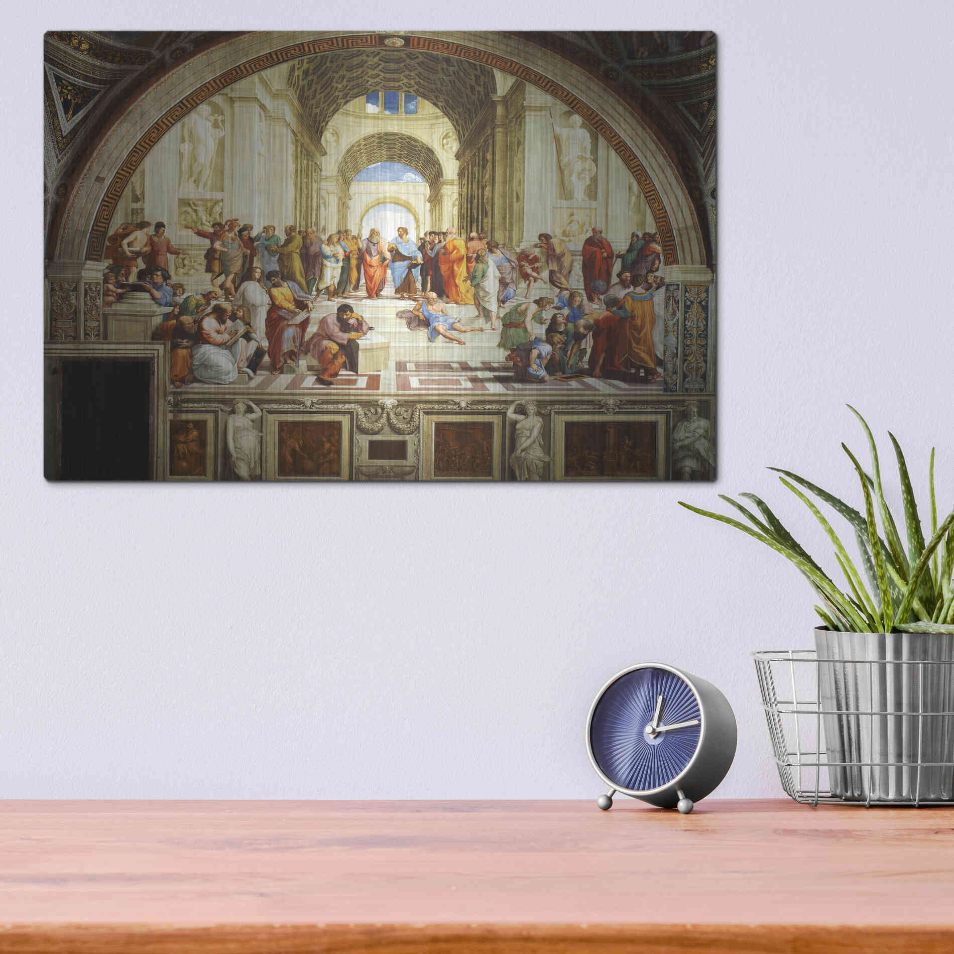 Luxe Metal Art 'The School of Athens' by Raphael, Metal Wall Art,16x12