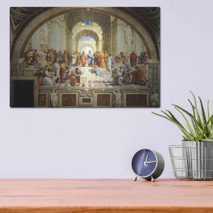 Luxe Metal Art 'The School of Athens' by Raphael, Metal Wall Art,16x12