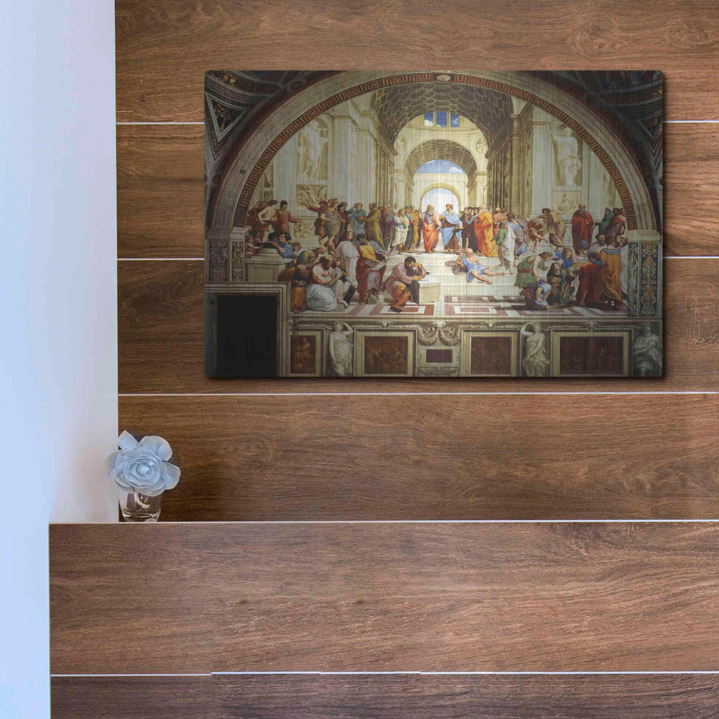 Luxe Metal Art 'The School of Athens' by Raphael, Metal Wall Art,16x12