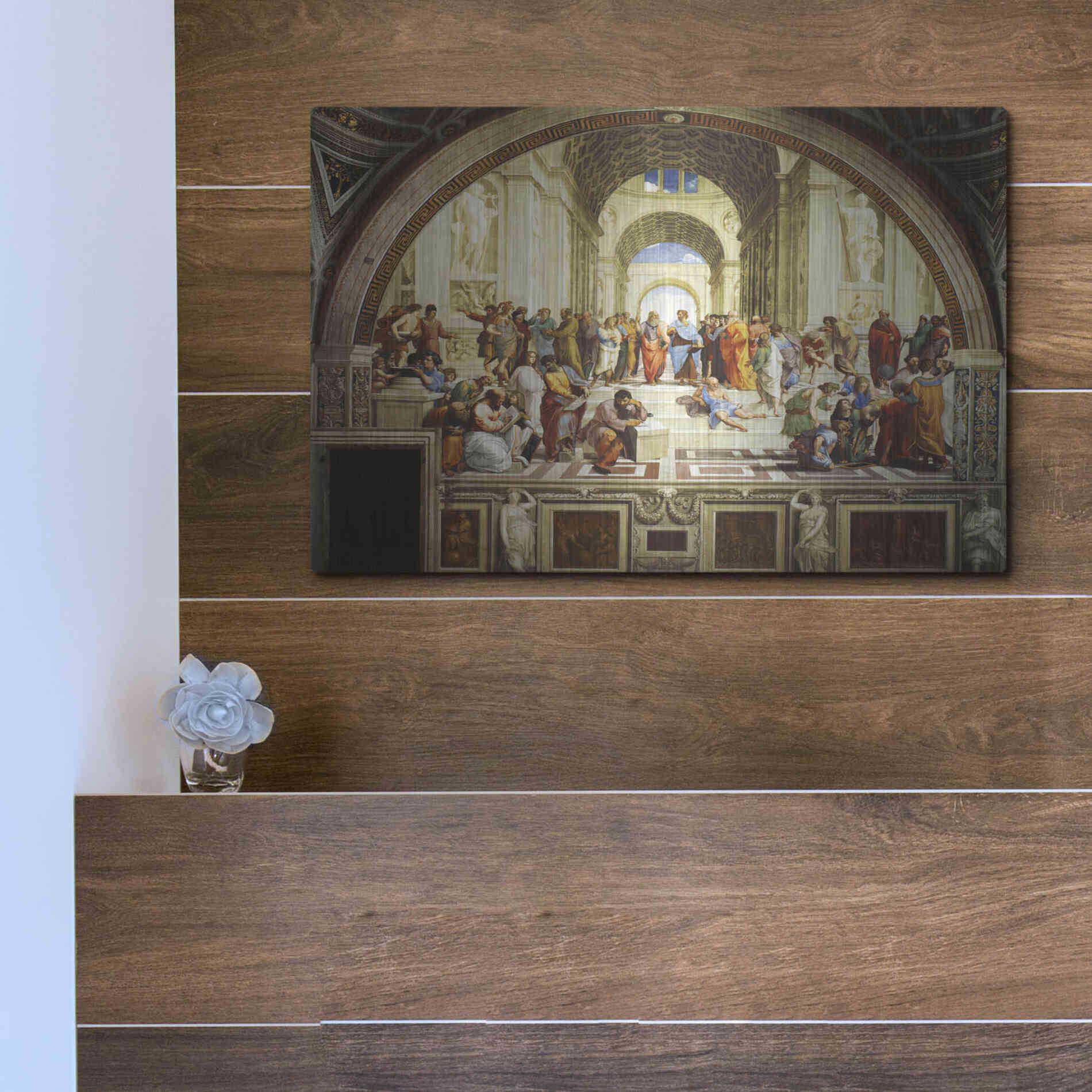 Luxe Metal Art 'The School of Athens' by Raphael, Metal Wall Art,16x12