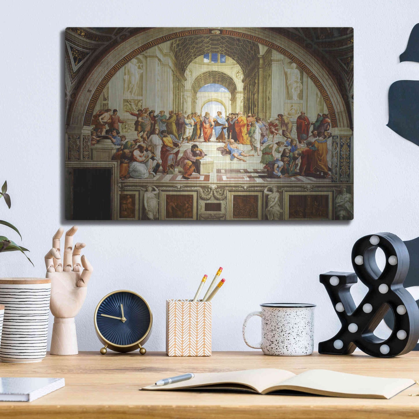 Luxe Metal Art 'The School of Athens' by Raphael, Metal Wall Art,16x12