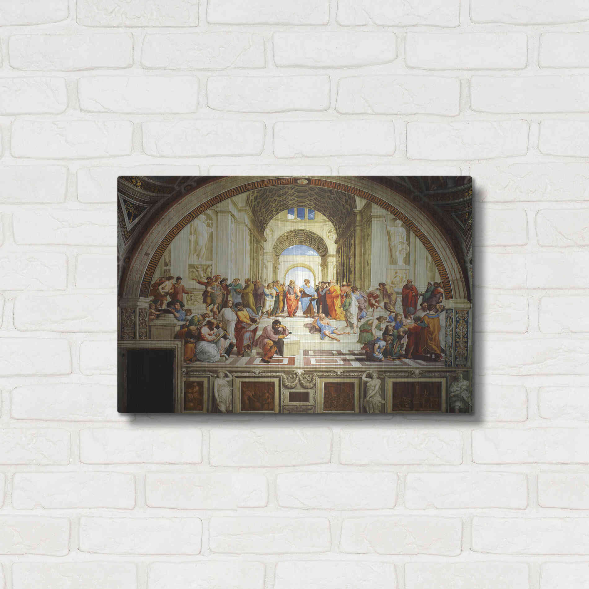 Luxe Metal Art 'The School of Athens' by Raphael, Metal Wall Art,24x16