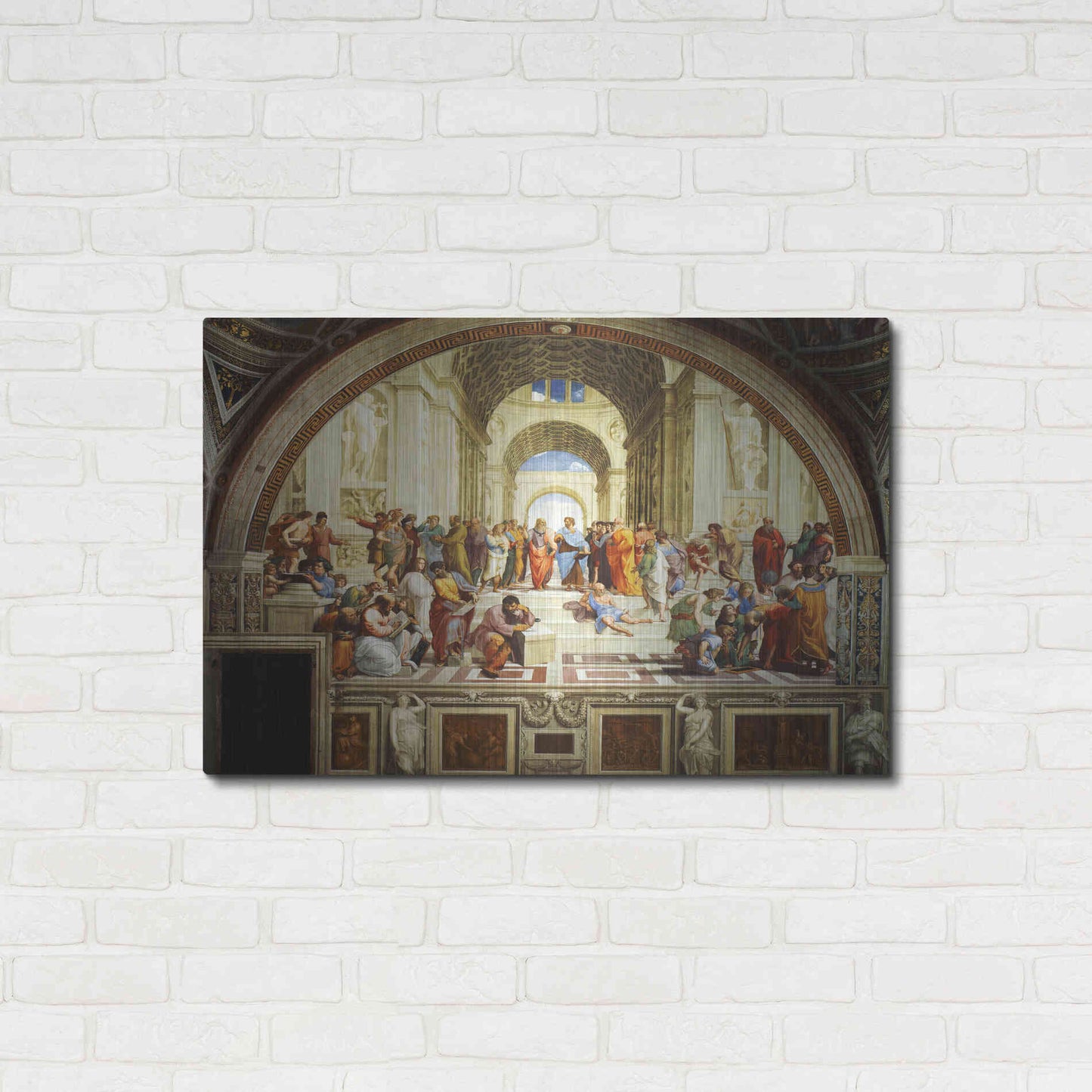 Luxe Metal Art 'The School of Athens' by Raphael, Metal Wall Art,36x24