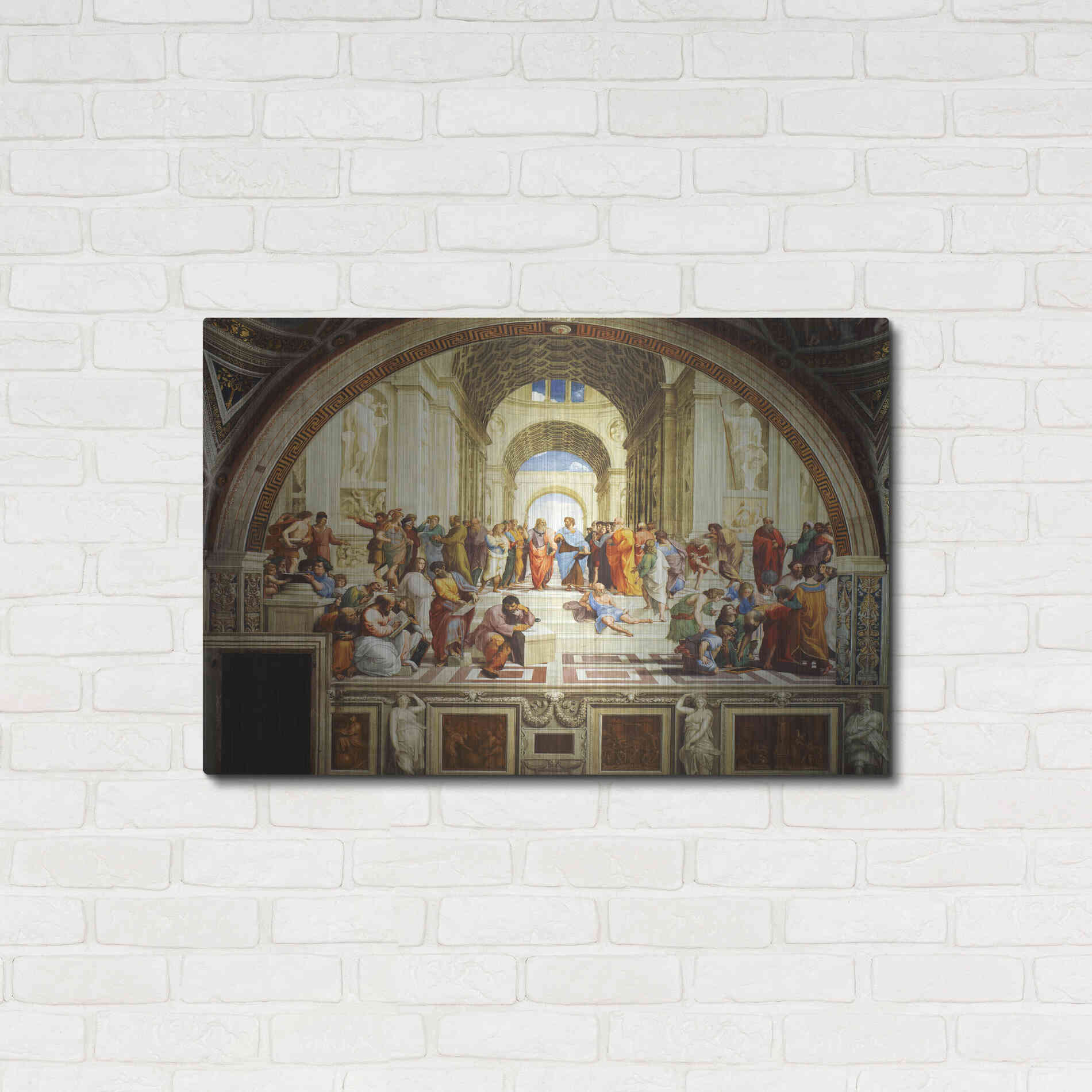 Luxe Metal Art 'The School of Athens' by Raphael, Metal Wall Art,36x24