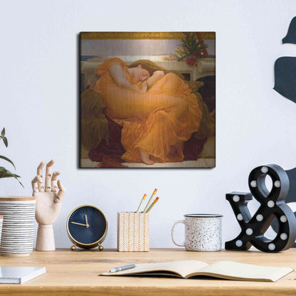 Luxe Metal Art 'Flaming June' by Sir Frederic Leighton, Metal Wall Art,12x12