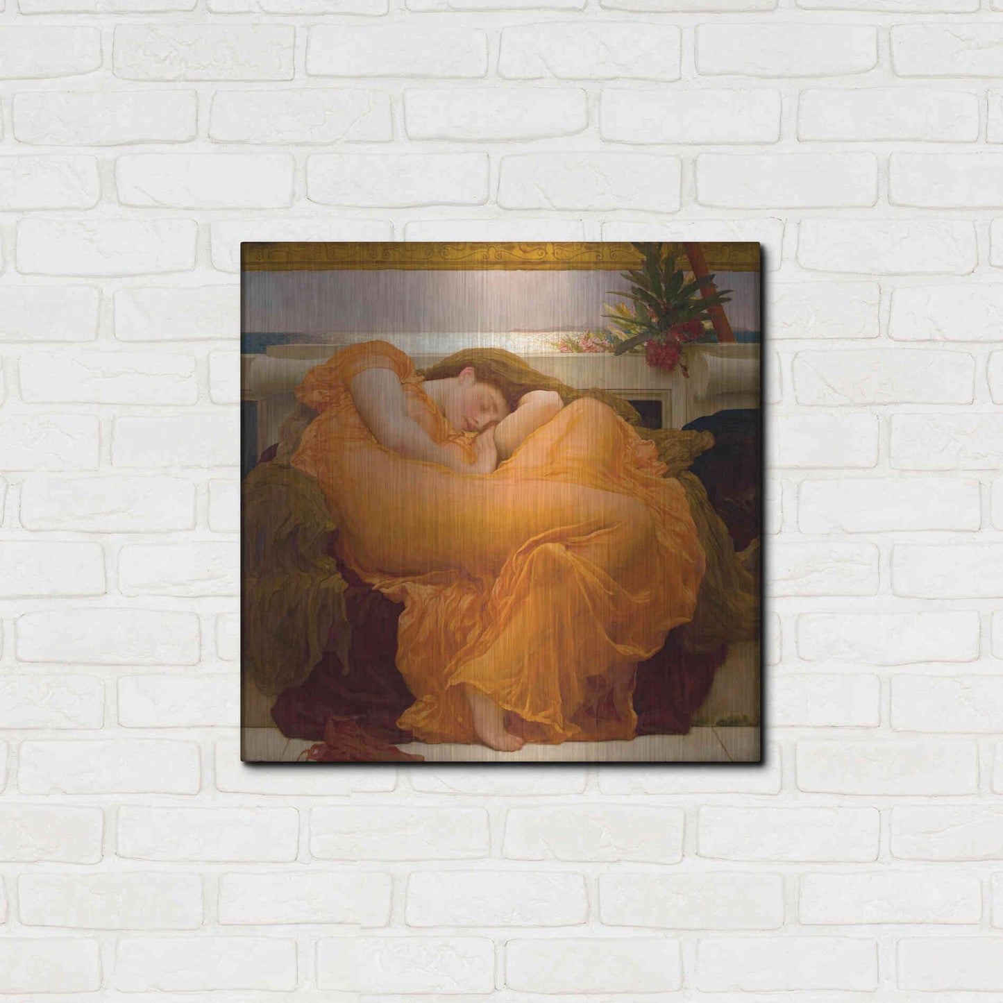 Luxe Metal Art 'Flaming June' by Sir Frederic Leighton, Metal Wall Art,24x24