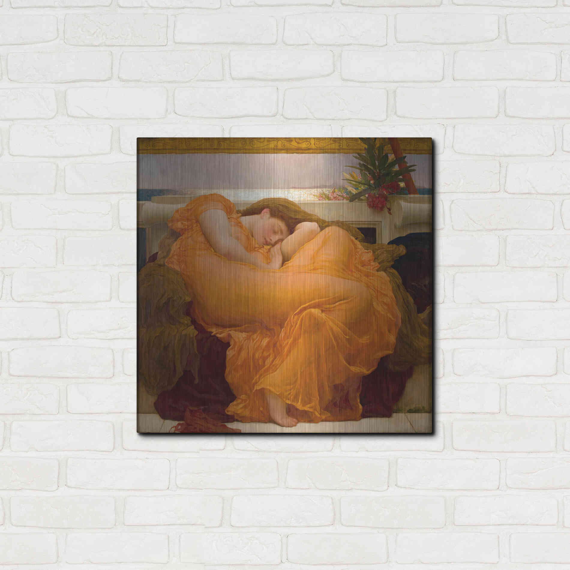 Luxe Metal Art 'Flaming June' by Sir Frederic Leighton, Metal Wall Art,24x24