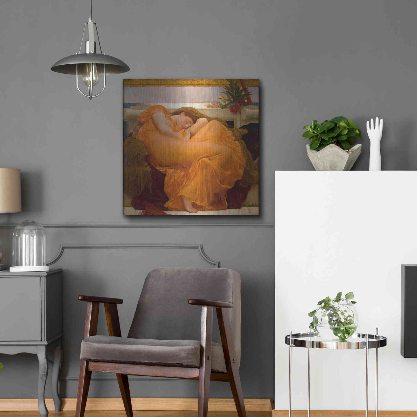 Luxe Metal Art 'Flaming June' by Sir Frederic Leighton, Metal Wall Art,24x24