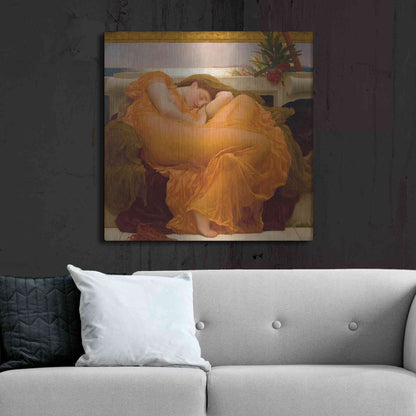 Luxe Metal Art 'Flaming June' by Sir Frederic Leighton, Metal Wall Art,36x36