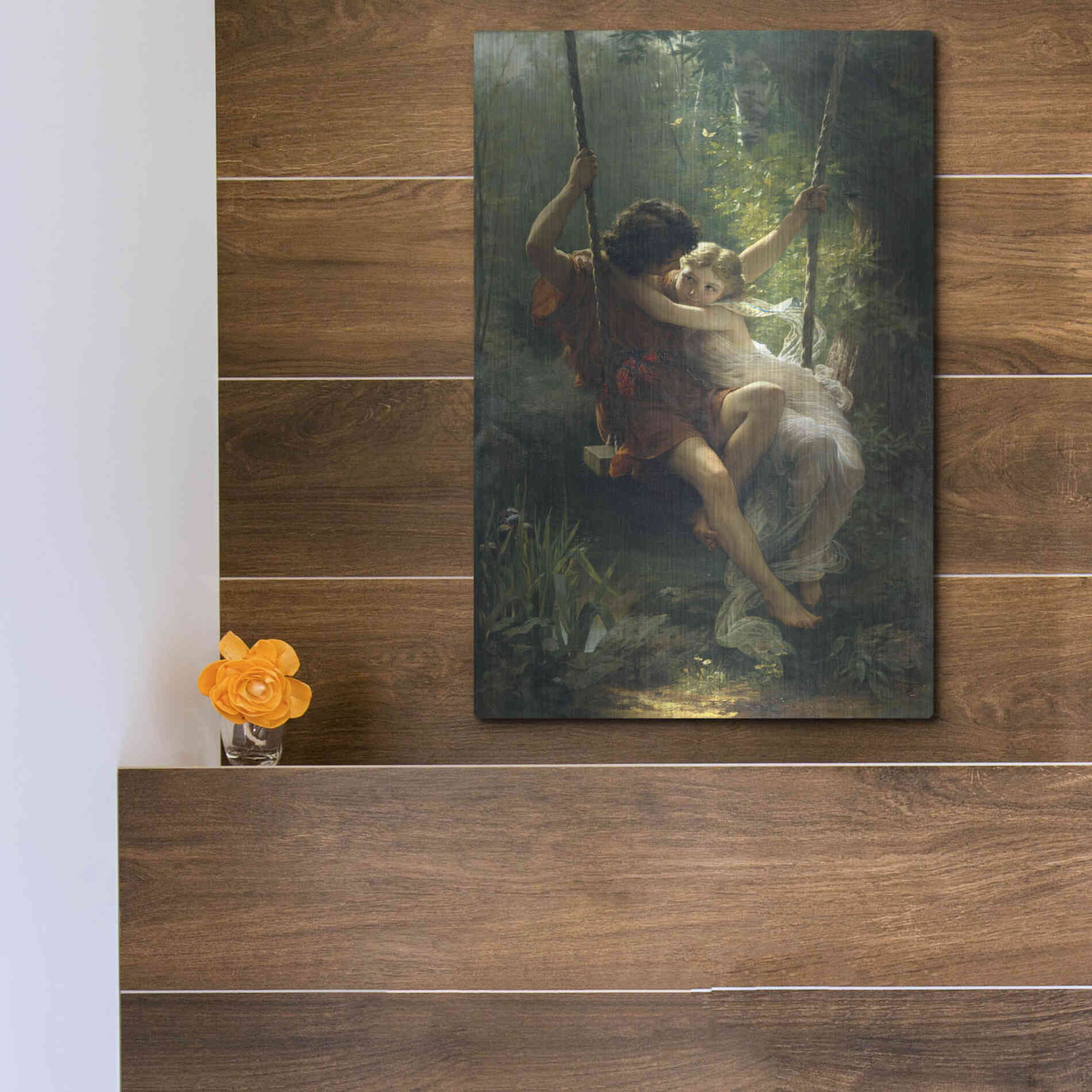 Luxe Metal Art 'Springtime' by Pierre Auguste Cot, Metal Wall Art,12x16