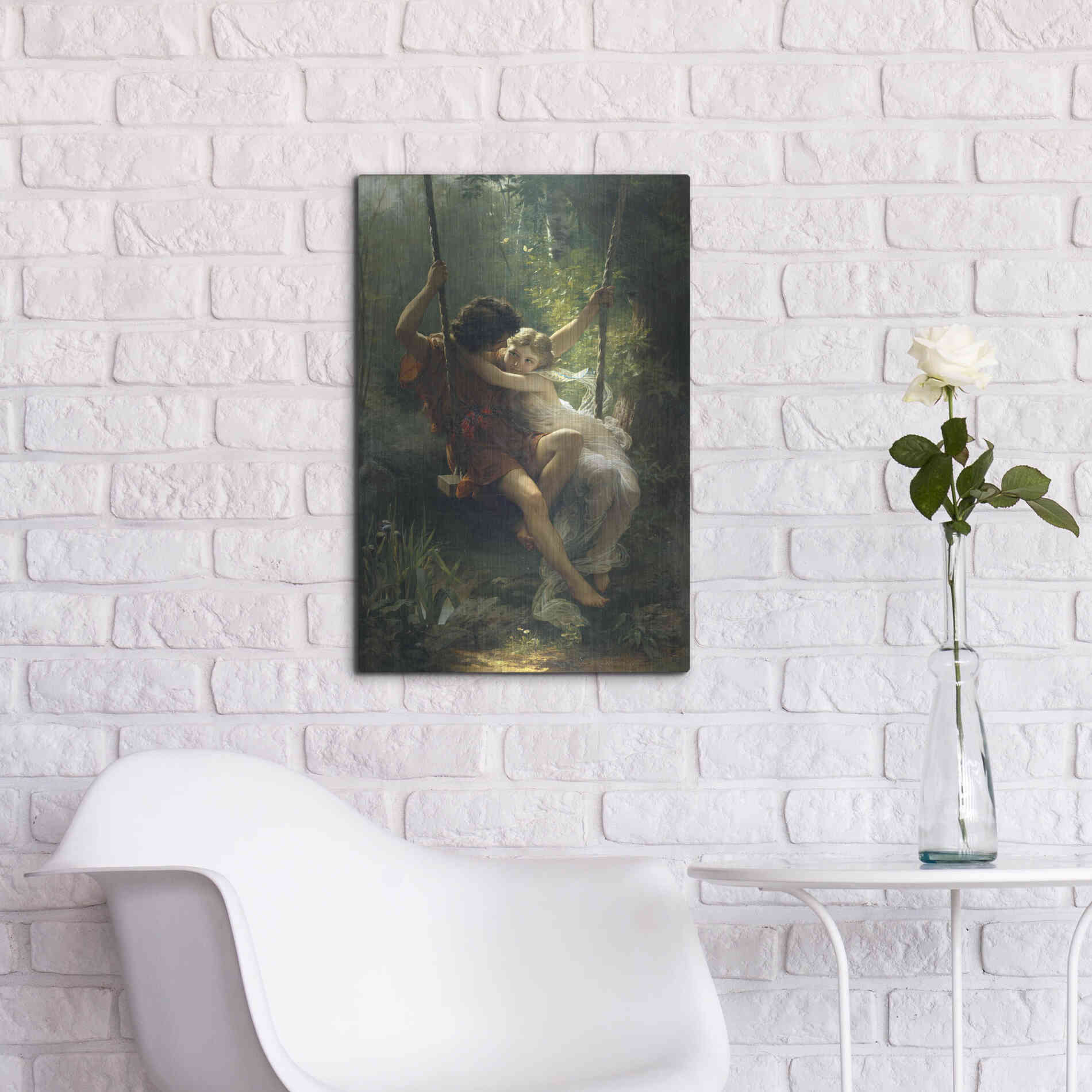 Luxe Metal Art 'Springtime' by Pierre Auguste Cot, Metal Wall Art,16x24