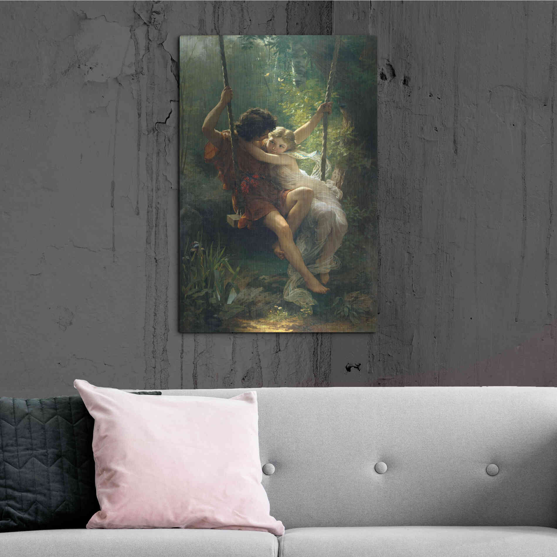 Luxe Metal Art 'Springtime' by Pierre Auguste Cot, Metal Wall Art,24x36