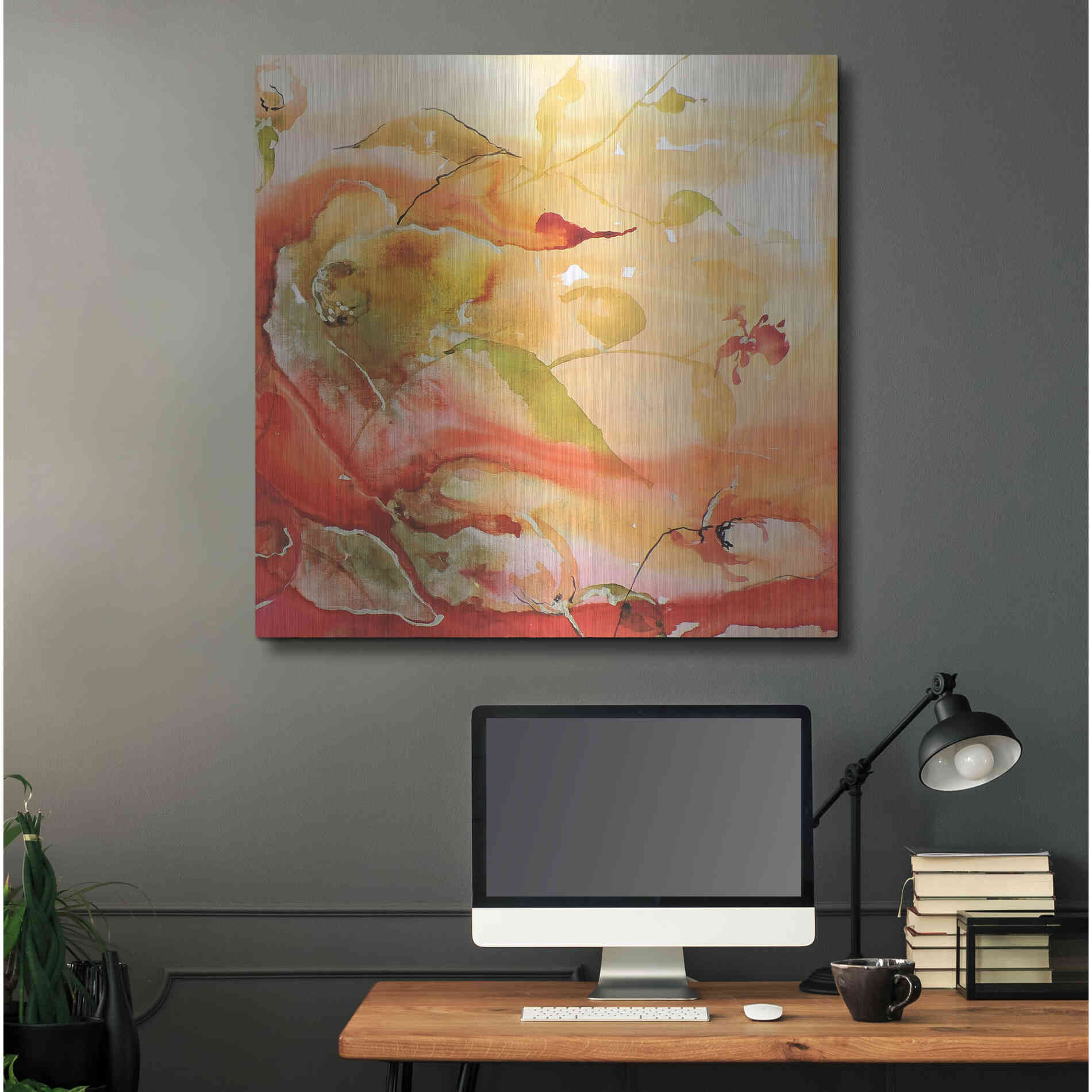 Luxe Metal Art 'En Naranjas II' by Leticia Herrera, Metal Wall Art,36x36