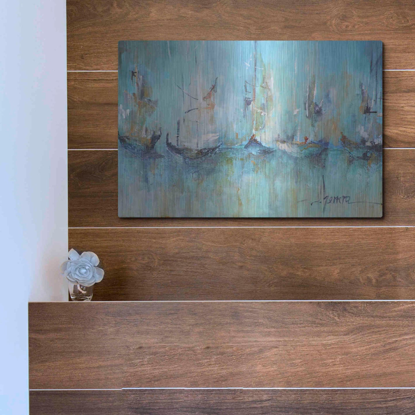 Luxe Metal Art 'Altamar' by Leticia Herrera, Metal Wall Art,16x12