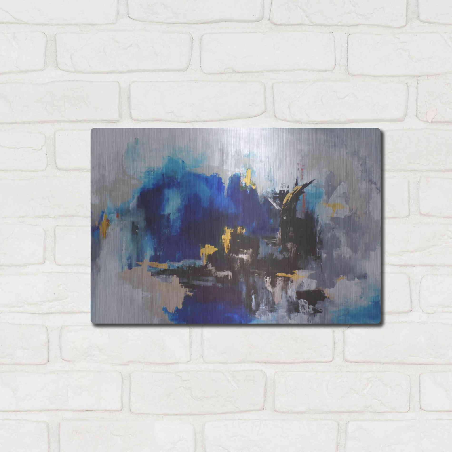 Luxe Metal Art 'Mi Cuidad' by Leticia Herrera, Metal Wall Art,16x12