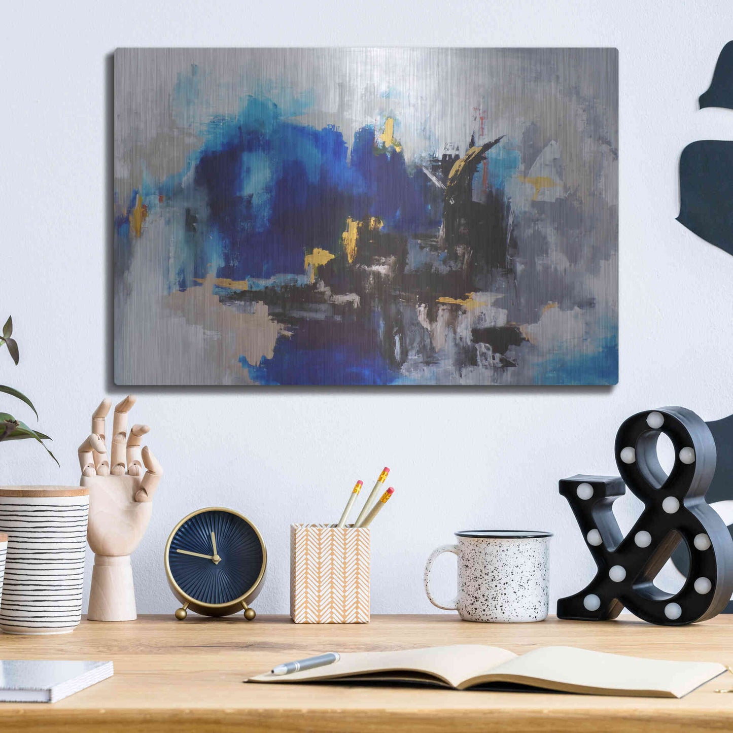 Luxe Metal Art 'Mi Cuidad' by Leticia Herrera, Metal Wall Art,16x12