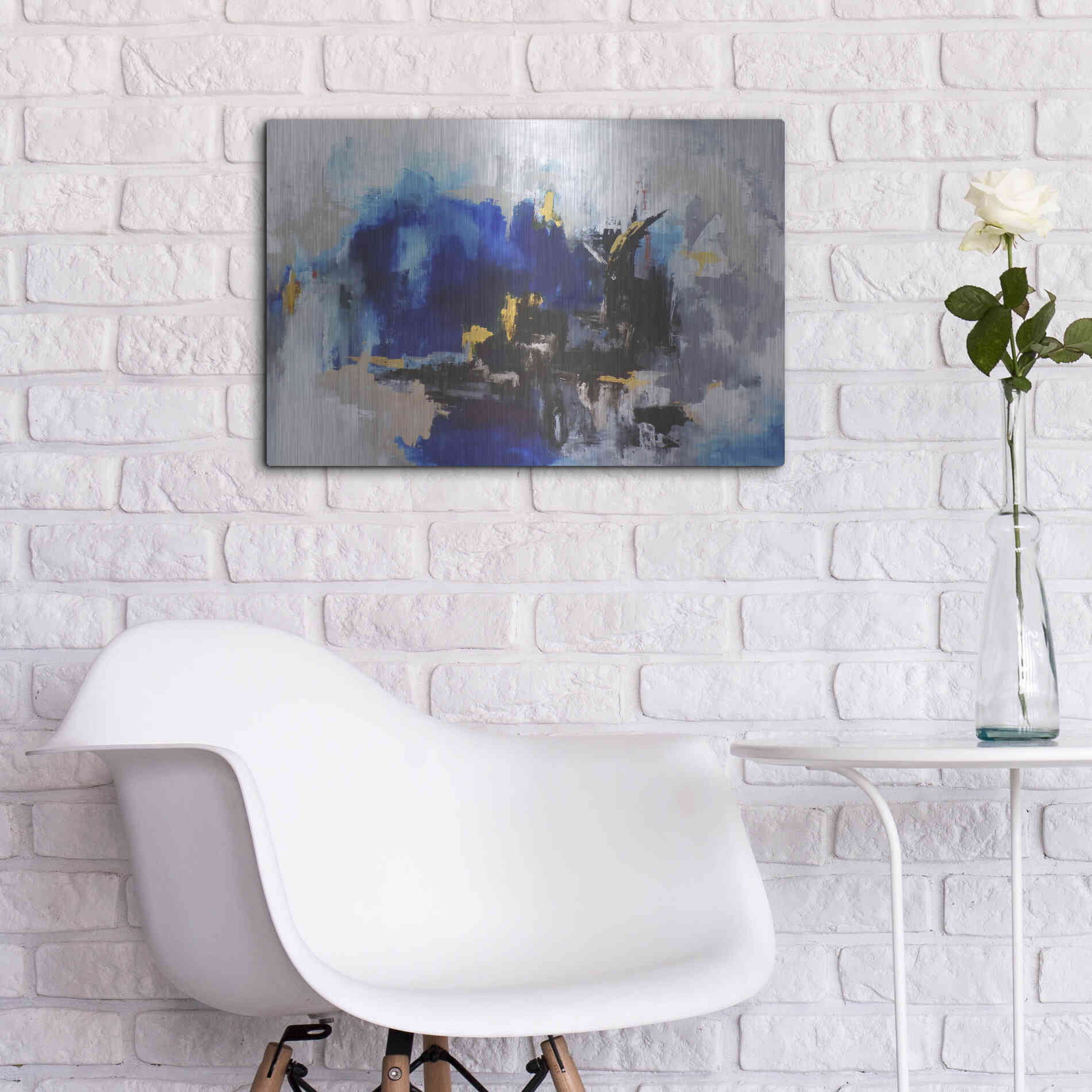 Luxe Metal Art 'Mi Cuidad' by Leticia Herrera, Metal Wall Art,24x16