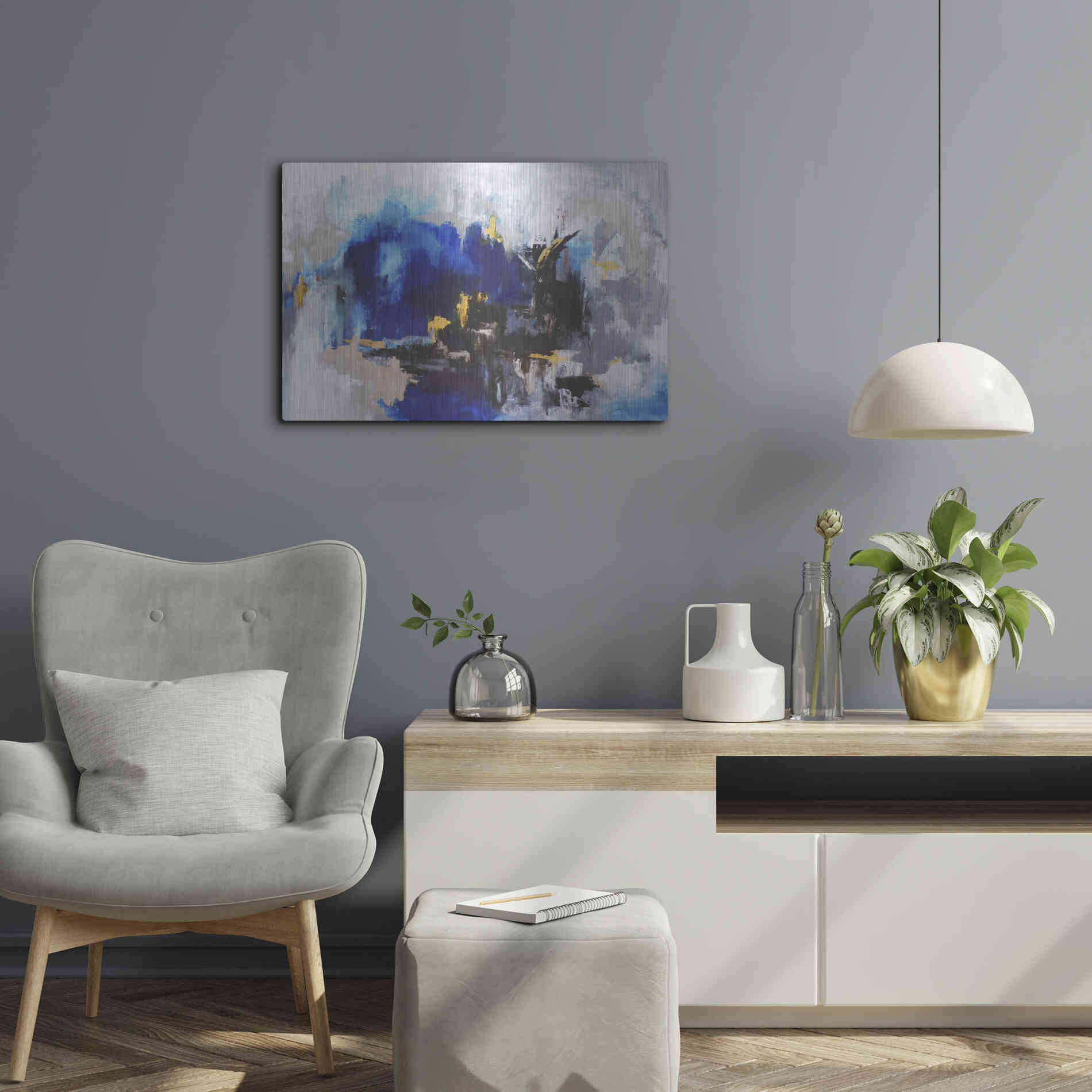 Luxe Metal Art 'Mi Cuidad' by Leticia Herrera, Metal Wall Art,24x16