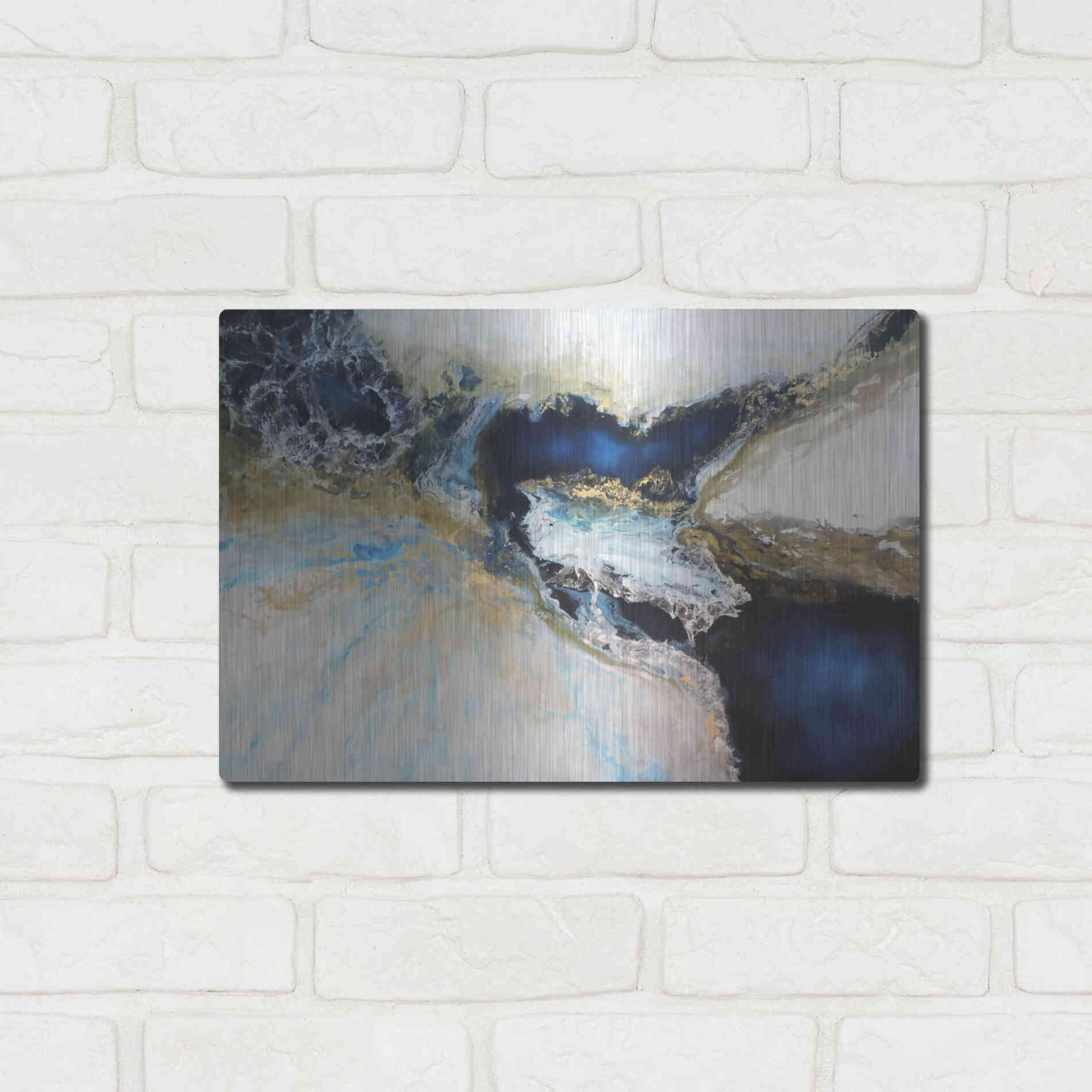 Luxe Metal Art 'Los Mares' by Leticia Herrera, Metal Wall Art,16x12