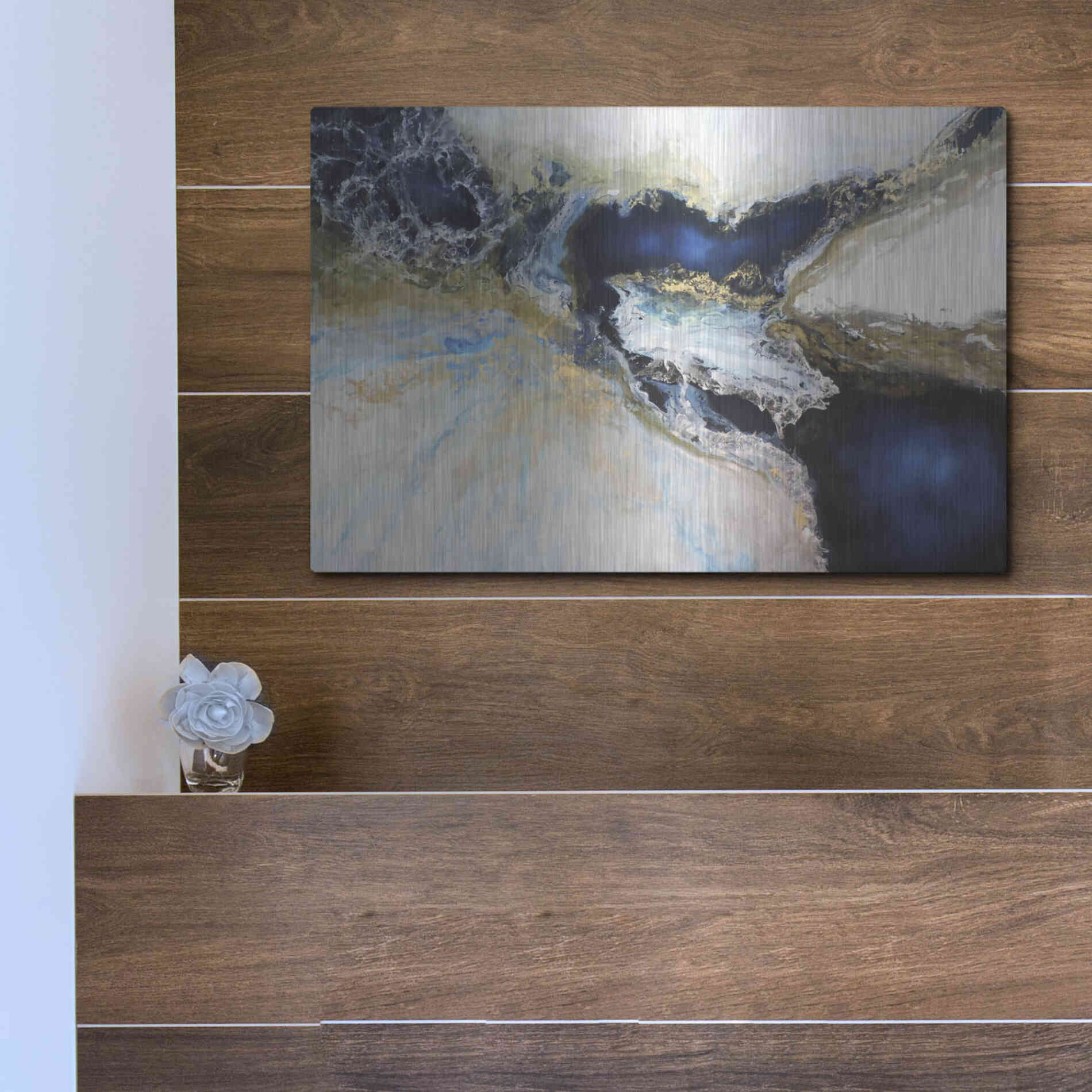 Luxe Metal Art 'Los Mares' by Leticia Herrera, Metal Wall Art,16x12