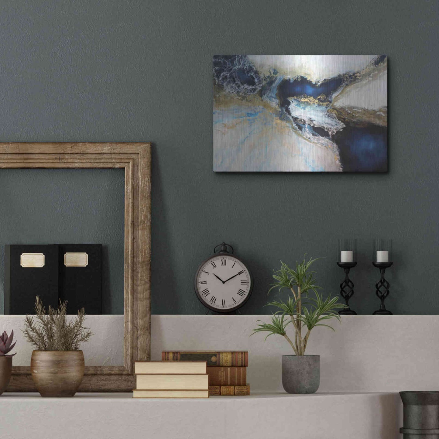 Luxe Metal Art 'Los Mares' by Leticia Herrera, Metal Wall Art,16x12
