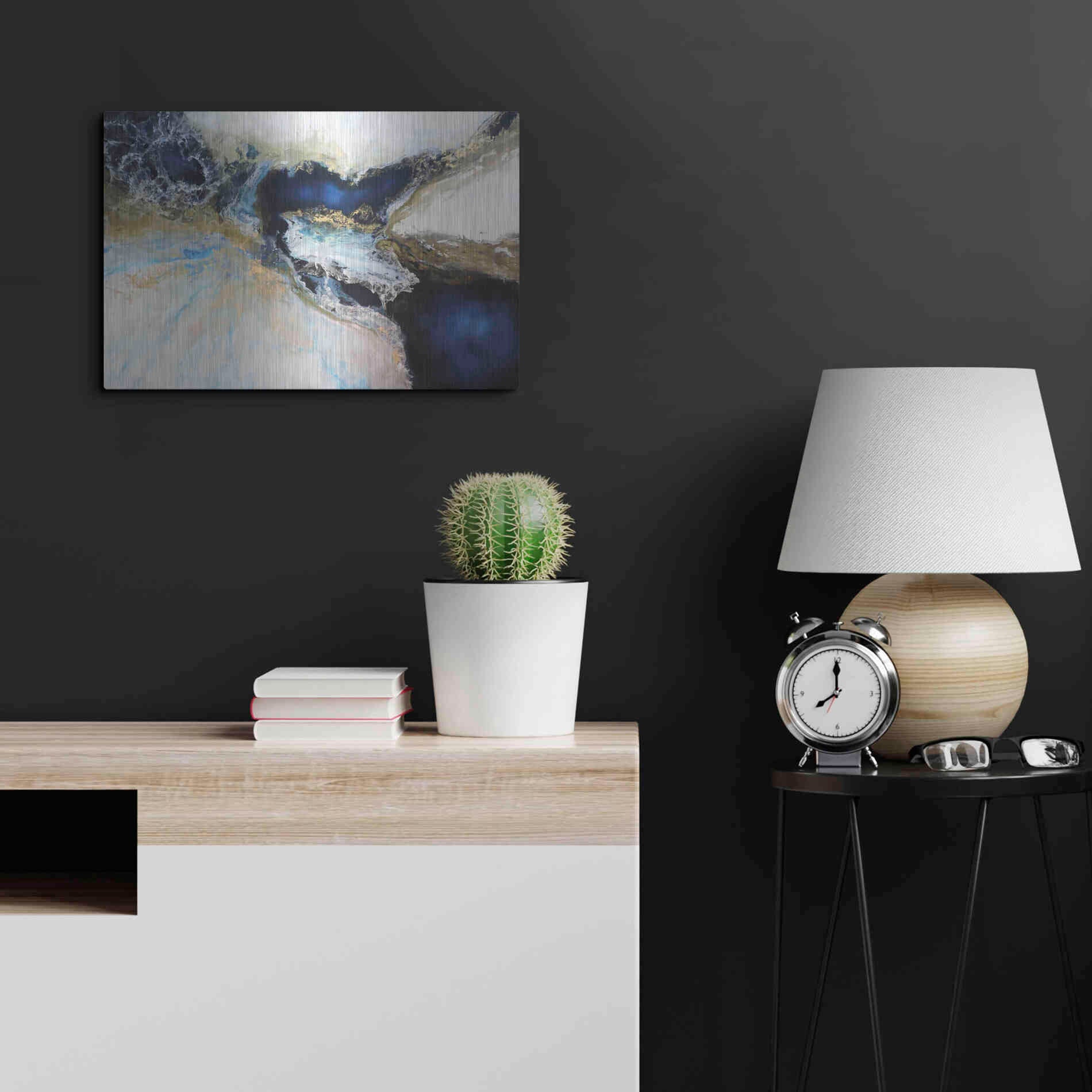 Luxe Metal Art 'Los Mares' by Leticia Herrera, Metal Wall Art,24x16