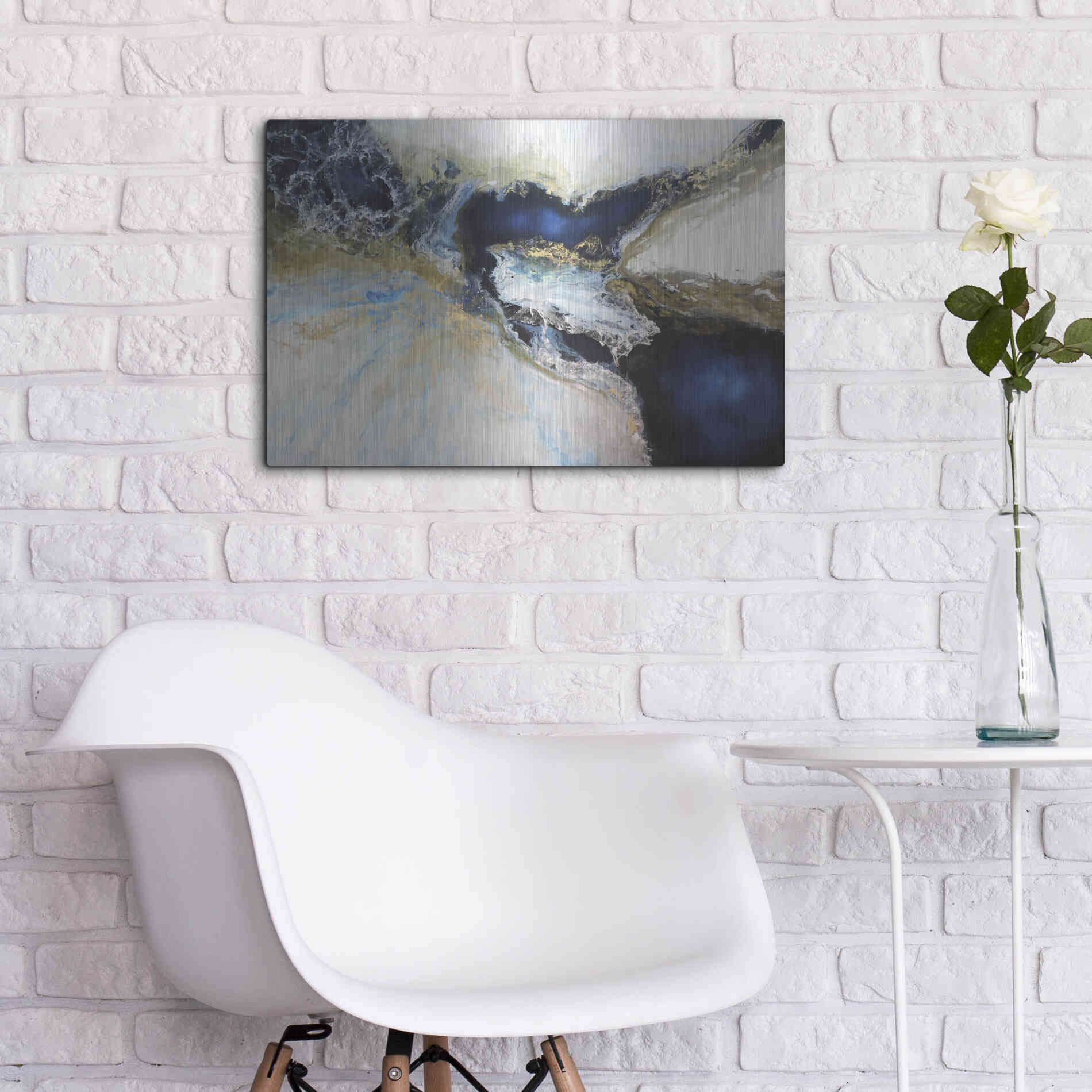 Luxe Metal Art 'Los Mares' by Leticia Herrera, Metal Wall Art,24x16