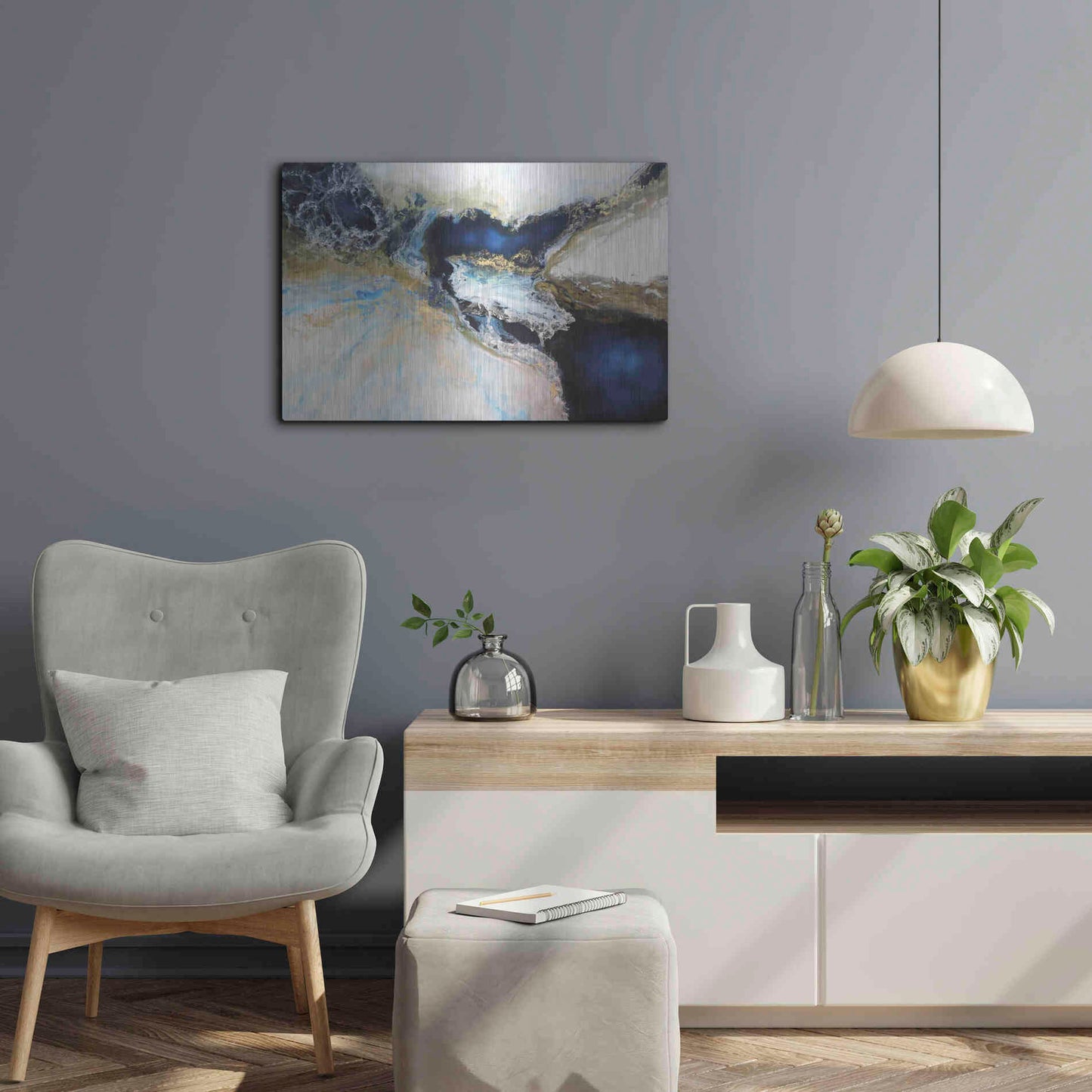 Luxe Metal Art 'Los Mares' by Leticia Herrera, Metal Wall Art,24x16