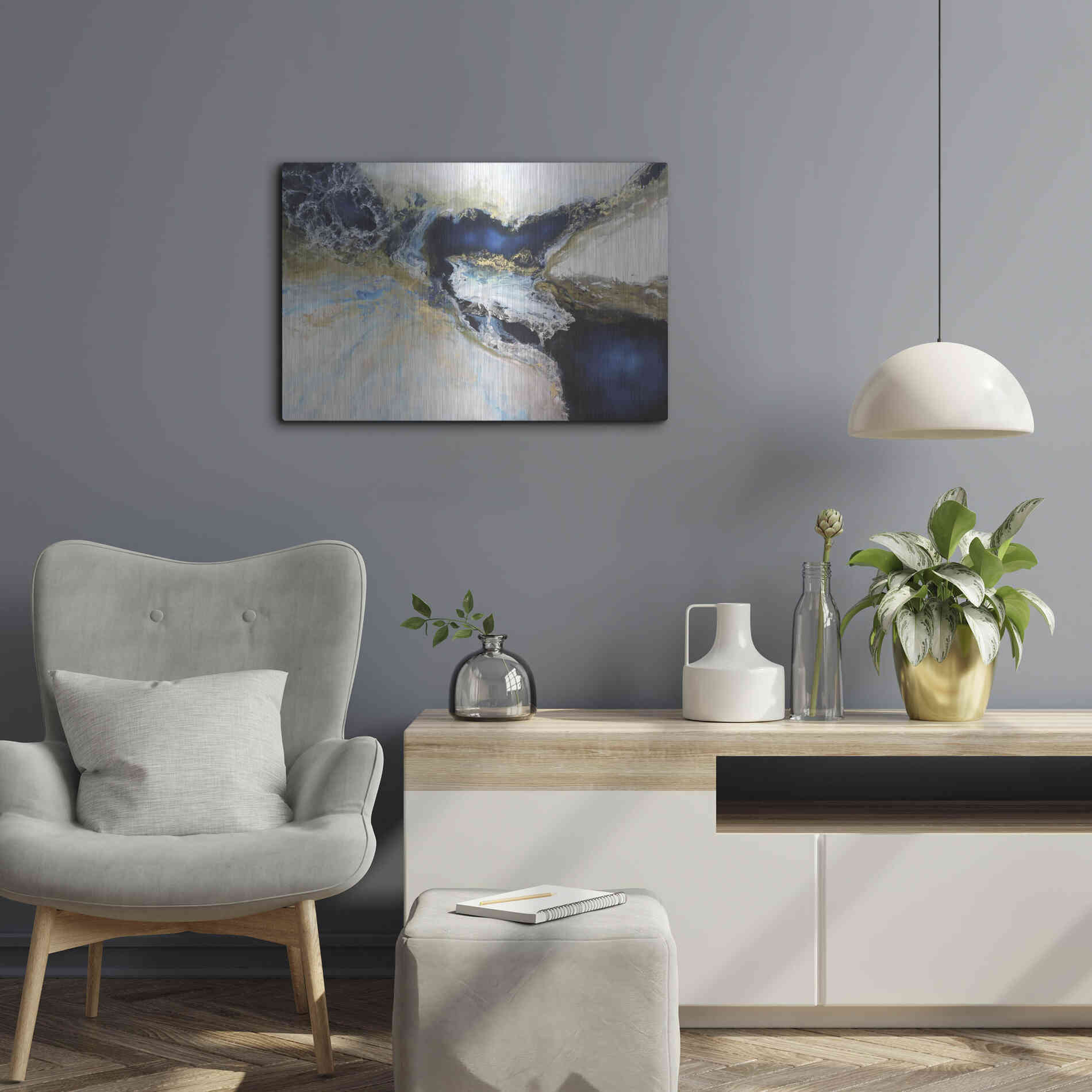 Luxe Metal Art 'Los Mares' by Leticia Herrera, Metal Wall Art,24x16
