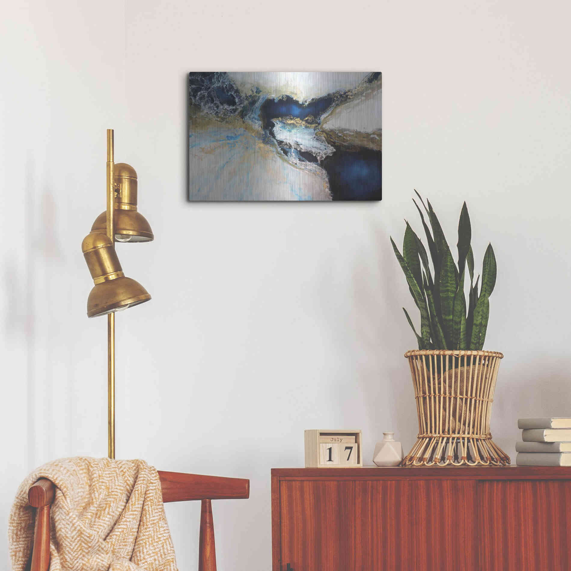 Luxe Metal Art 'Los Mares' by Leticia Herrera, Metal Wall Art,24x16