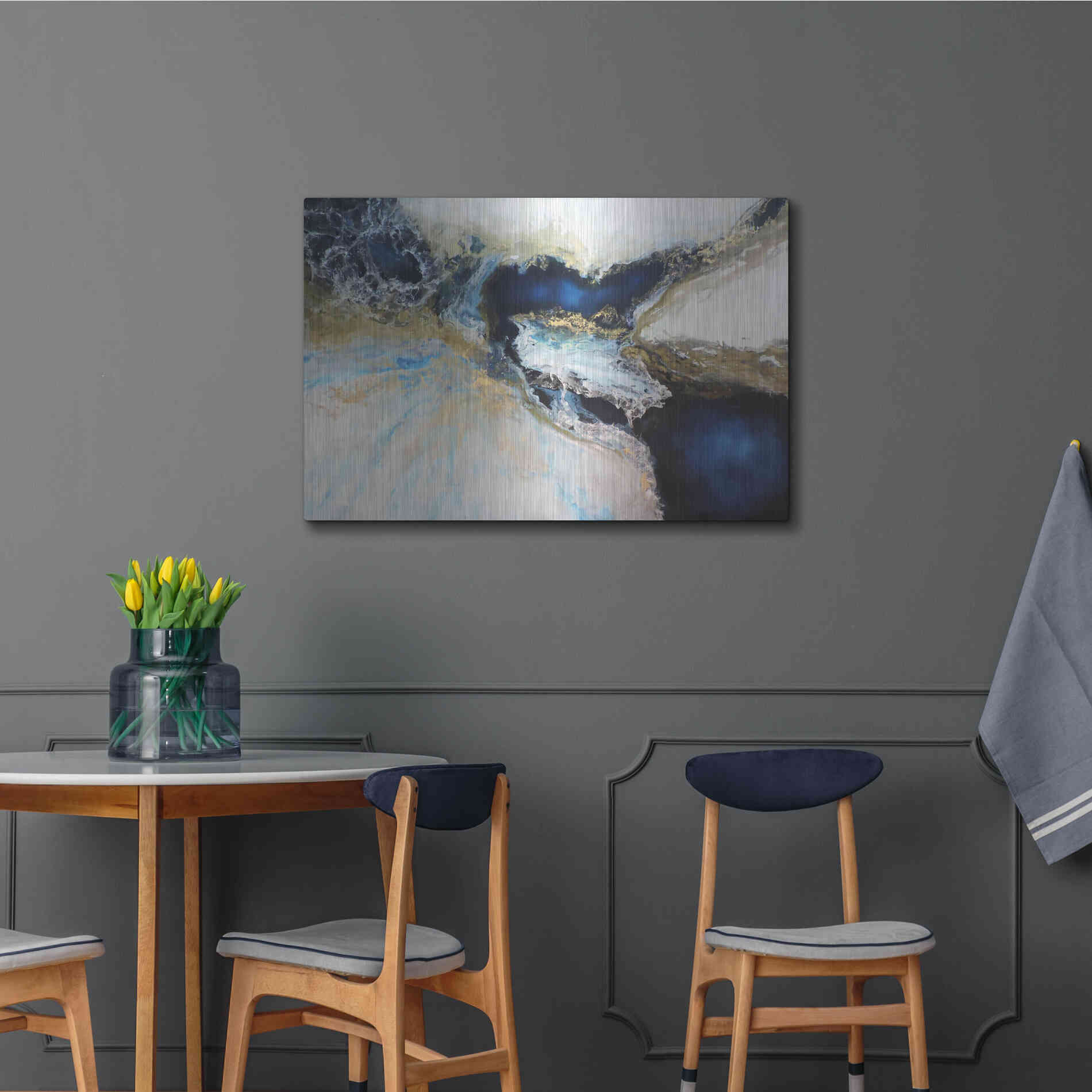 Luxe Metal Art 'Los Mares' by Leticia Herrera, Metal Wall Art,36x24
